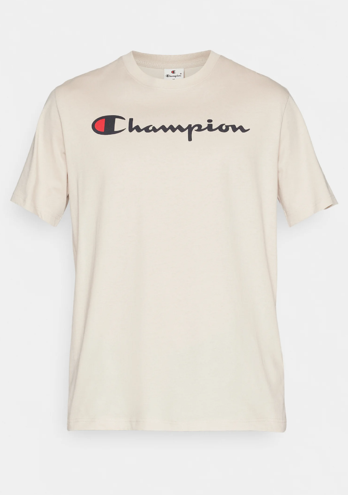 Champion Men's Script Logo Short Sleeve Ivory Canvas