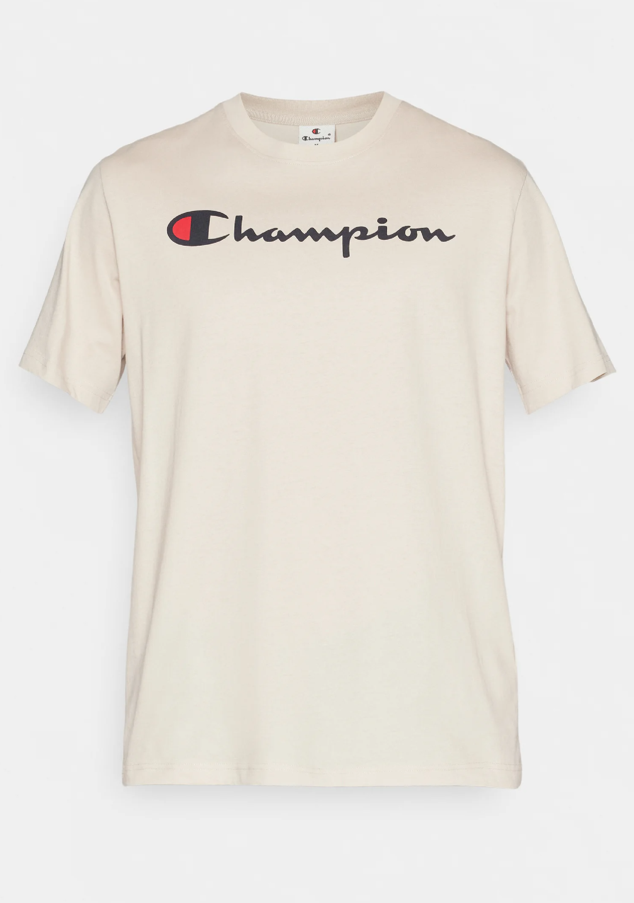 Champion Men's Script Logo Short Sleeve Ivory Canvas