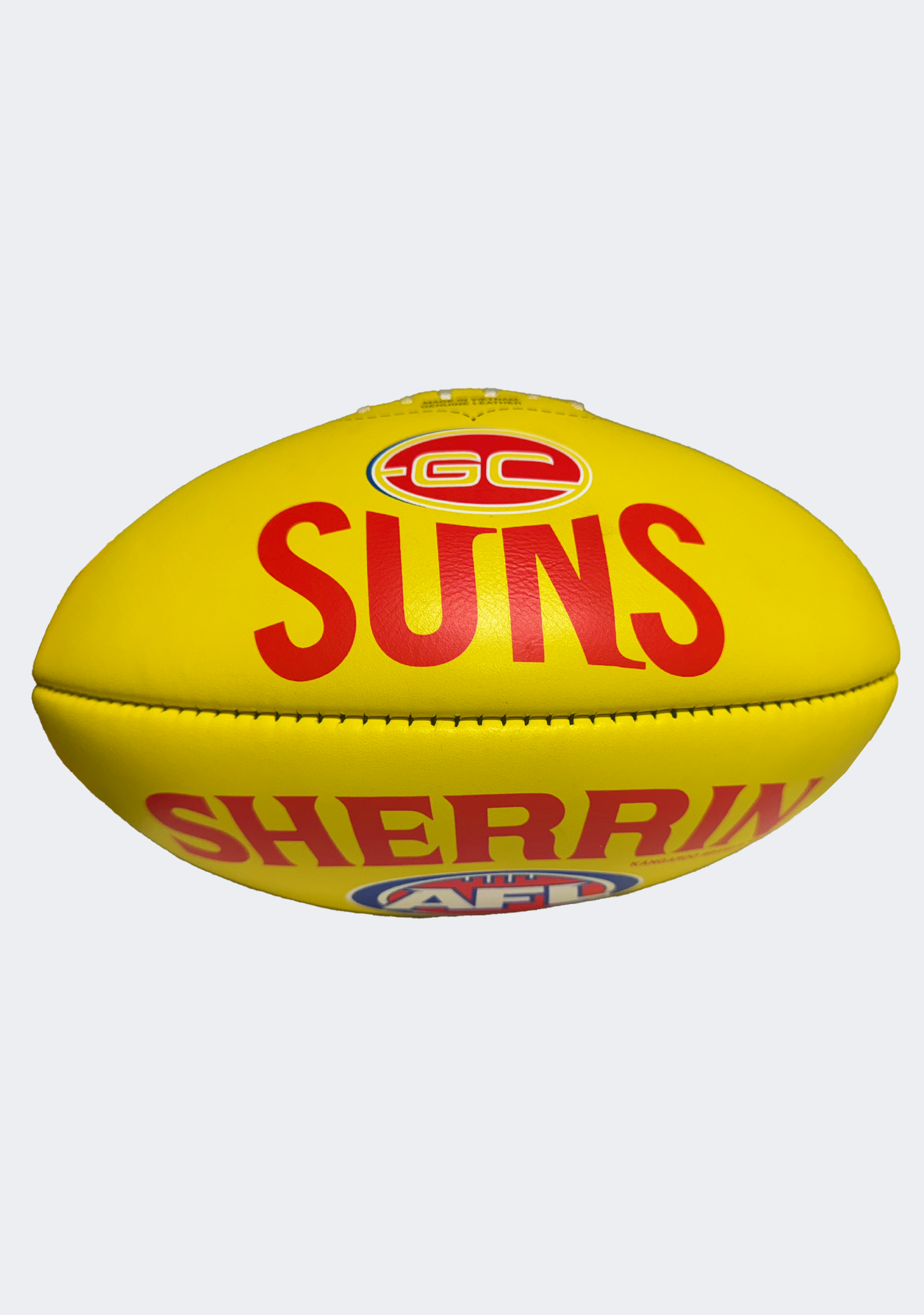 Sherrin AFL Gold Coast Suns Team Yellow Leather Football