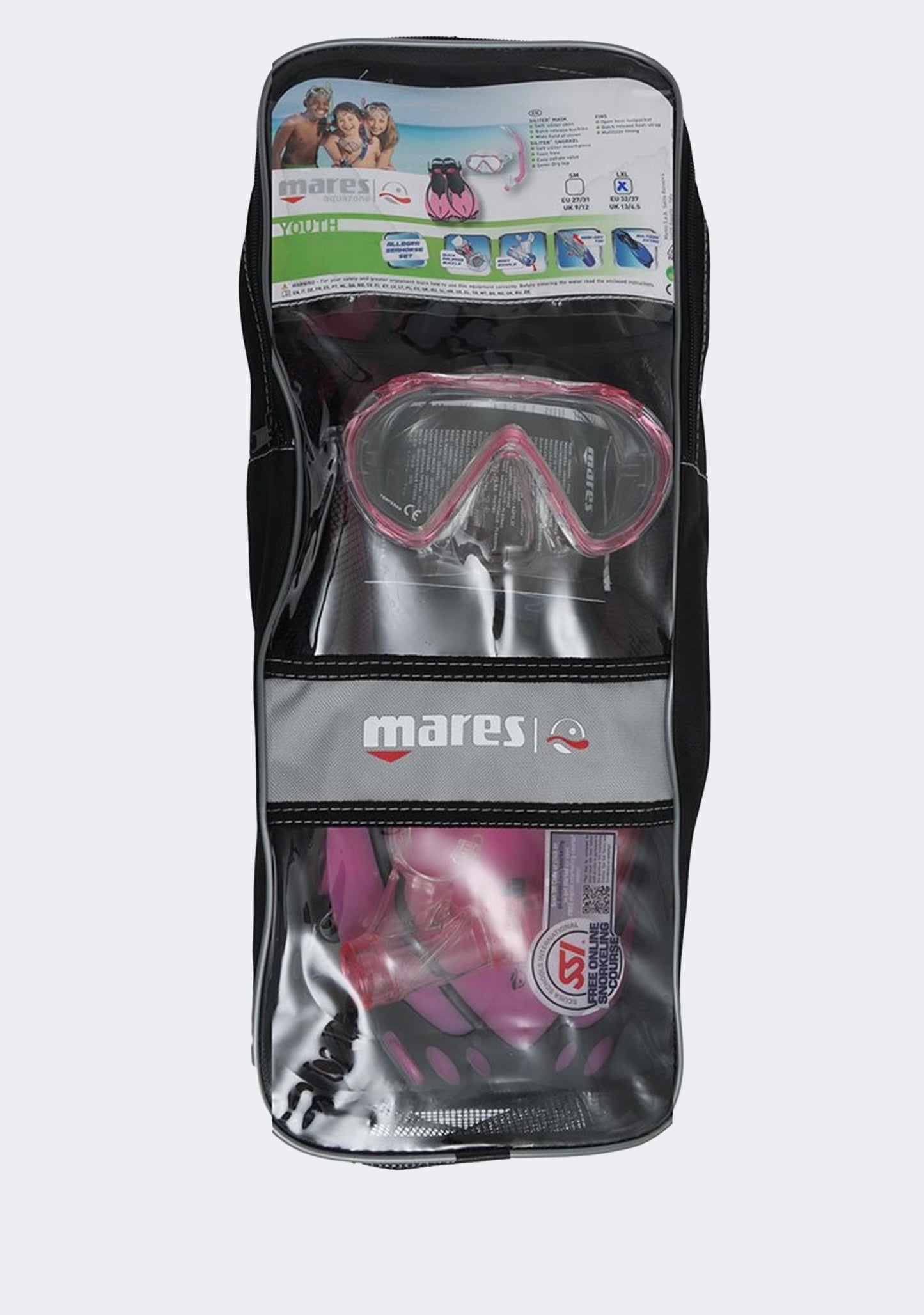 Mares Kids' Seahorse Allegra Snorkel and Fins Set Pink