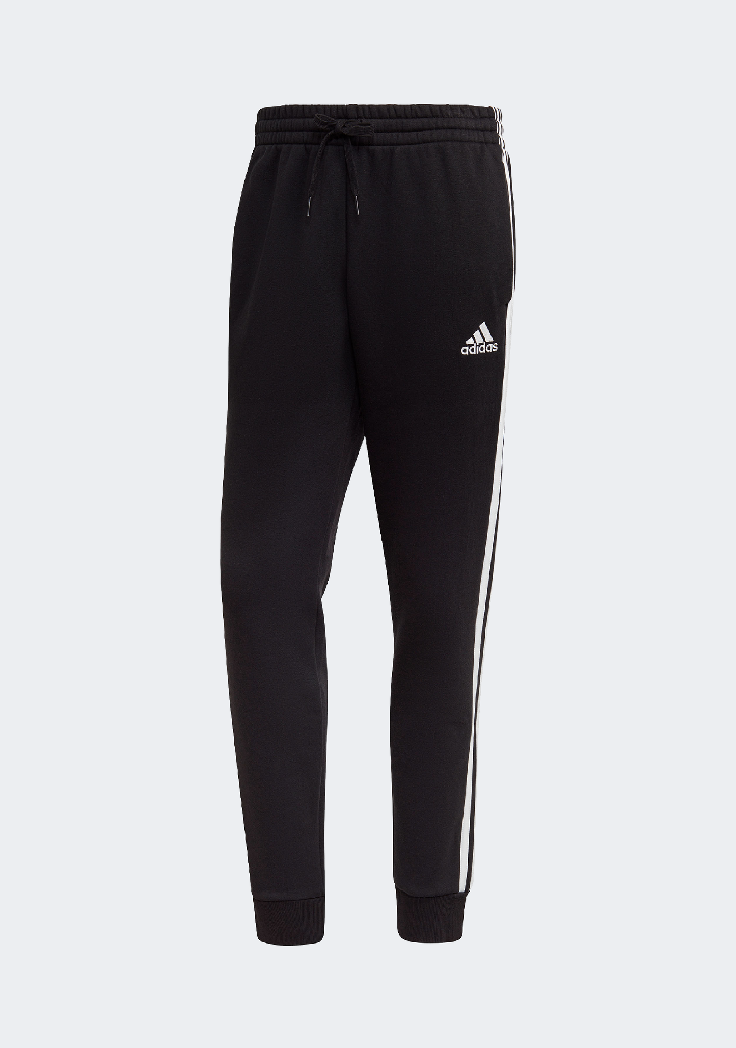 Adidas Mens Essentials Fleece Tapered Cuffed 3-Stripes Joggers
