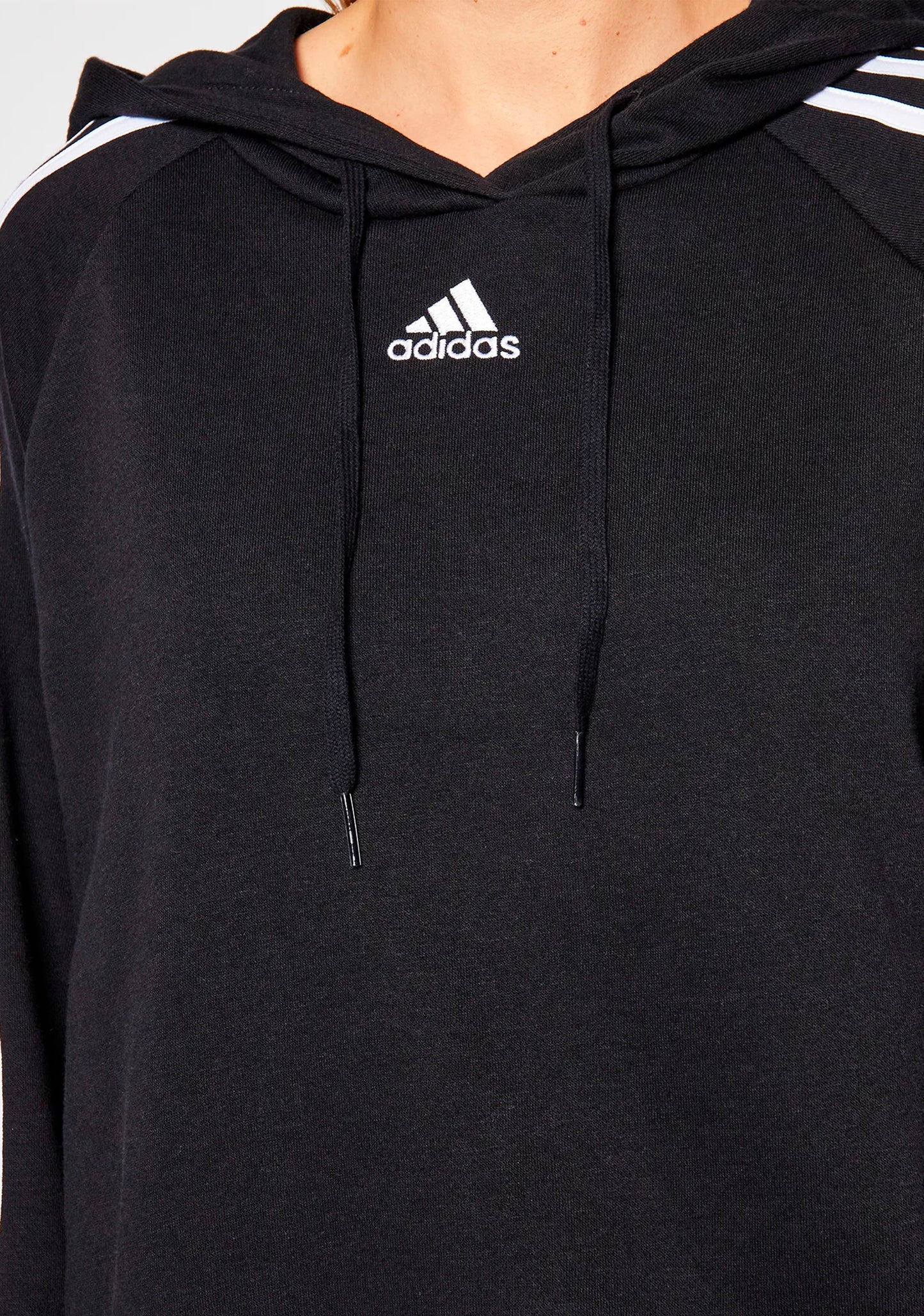Adidas Women's Essentials Loose Cut 3 Stripes Cropped Hoodie