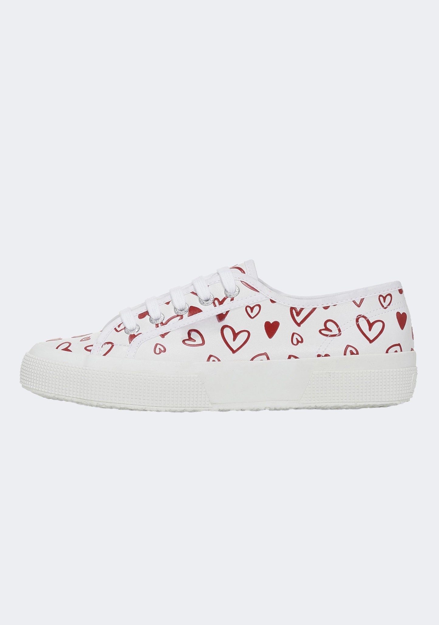 Superga Women's 2750 Faux Leather Cute Hearts Sneakers