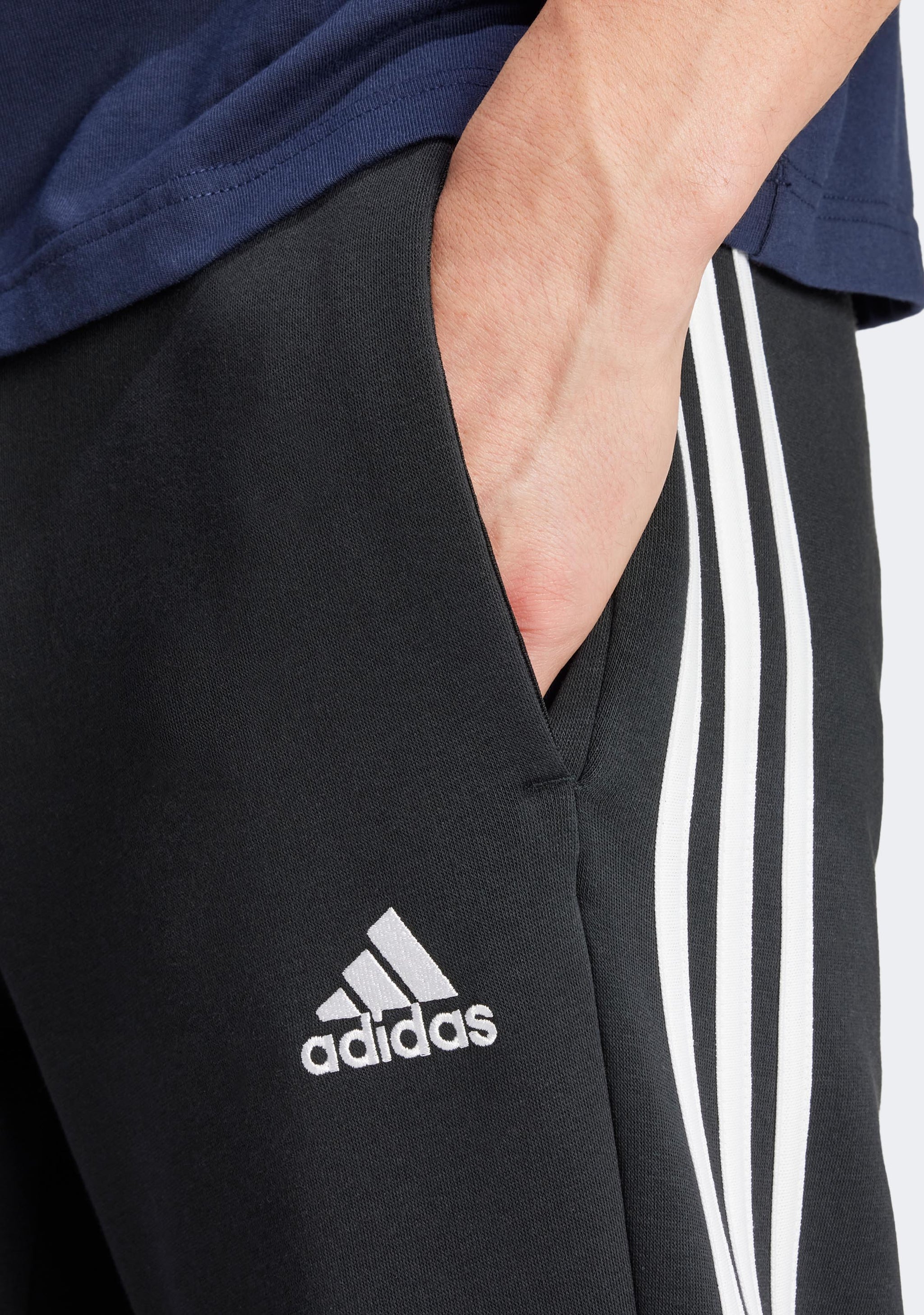 Adidas Men's Essentials 3-Stripes Open Hem Fleece Pants