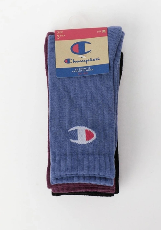 Champion 3 Pack Sports Crew Socks in Multi Colour