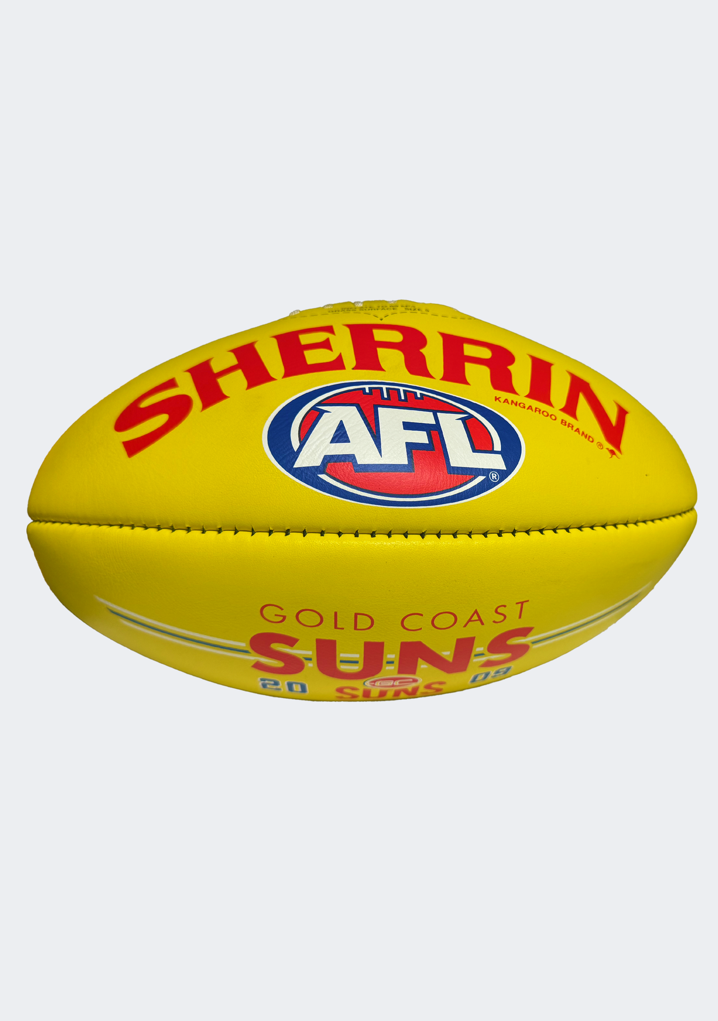 Sherrin AFL Gold Coast Suns Team Yellow Leather Football