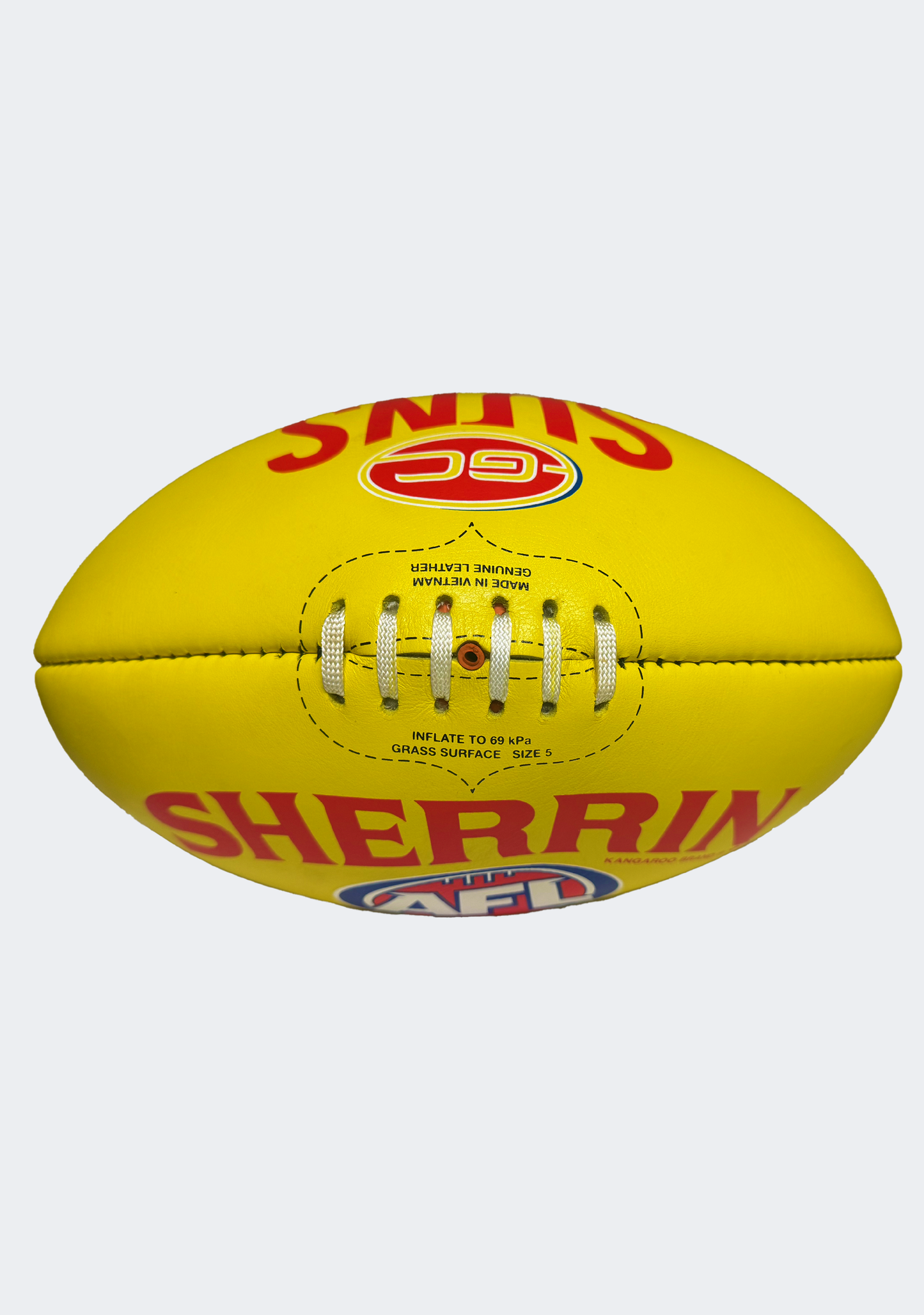 Sherrin AFL Gold Coast Suns Team Yellow Leather Football
