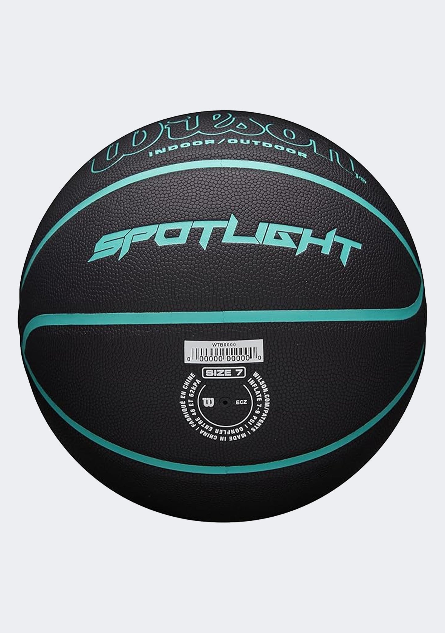 Wilson Spotlight Size 7 Basketball Black/Aqua