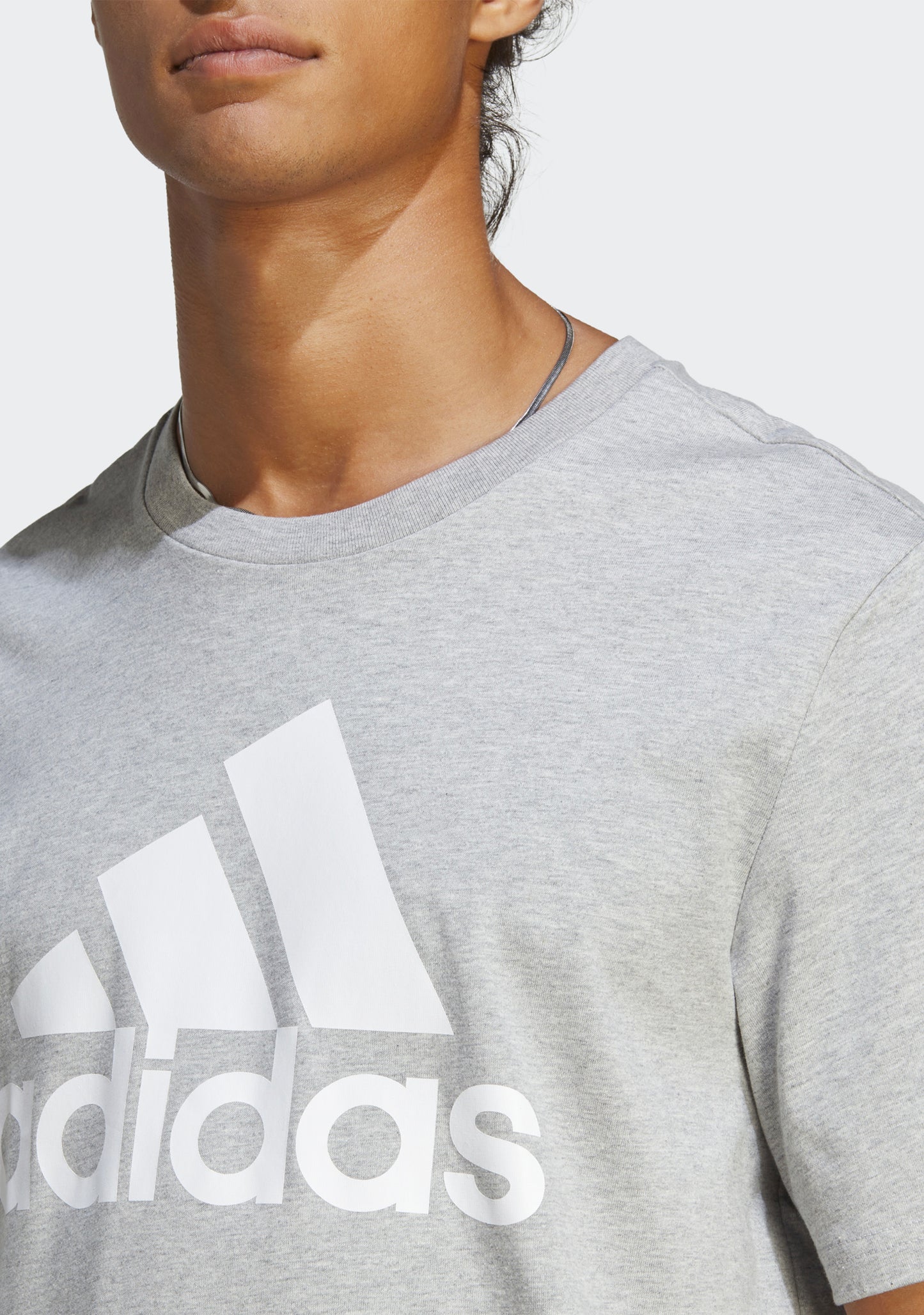 Adidas Men's Essentials Single Jersey Big Logo Tee Grey