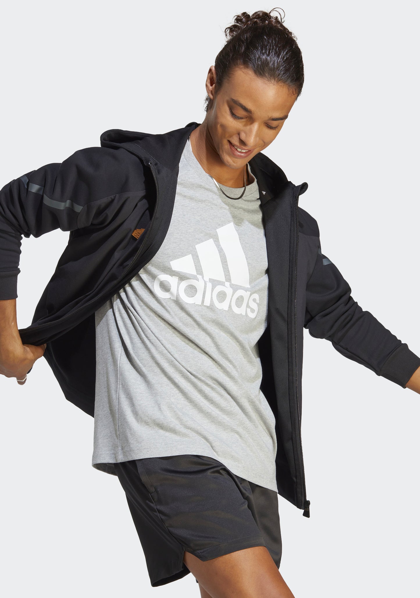 Adidas Men's Essentials Single Jersey Big Logo Tee Grey