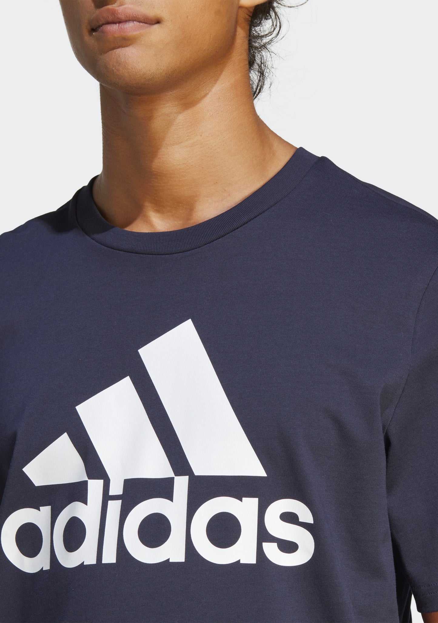 Adidas Men's Essentials Single Jersey Big Logo Tee Navy