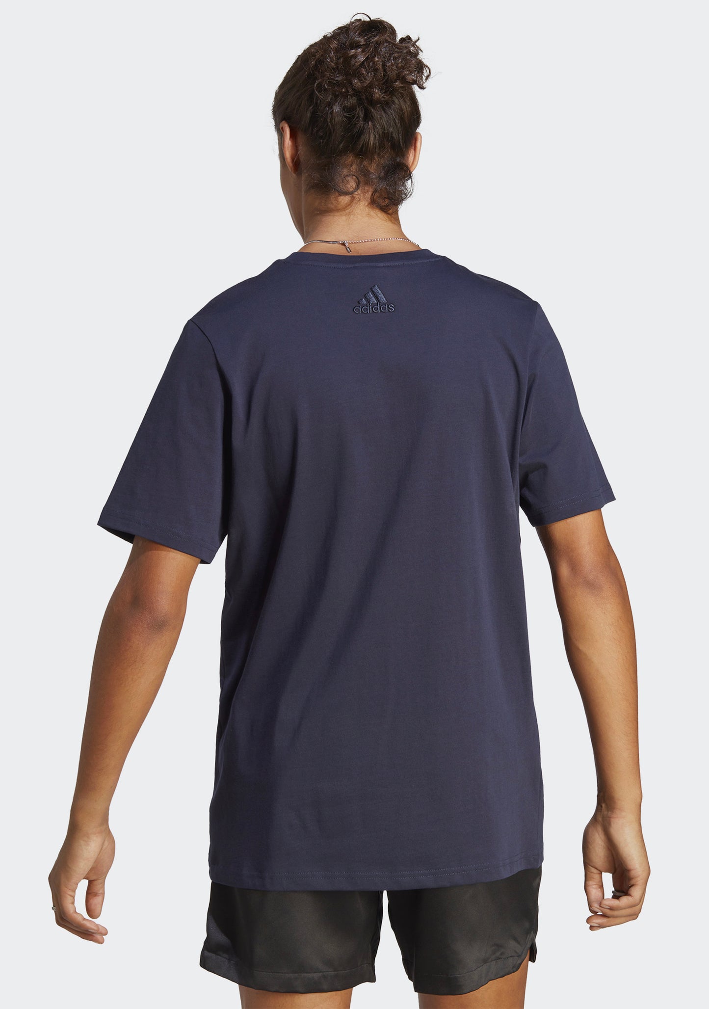 Adidas Men's Essentials Single Jersey Big Logo Tee Navy