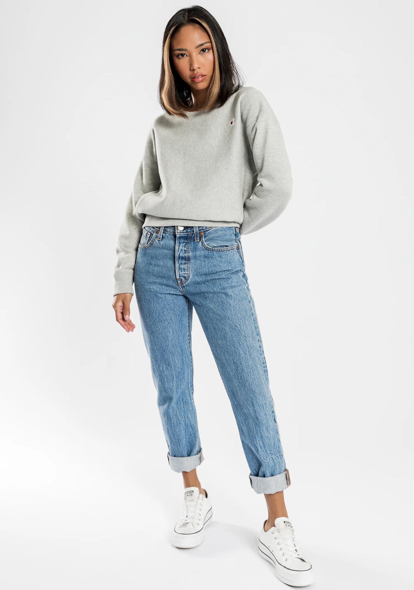 Champion Women’s Reverse Weave Small C Logo Crew