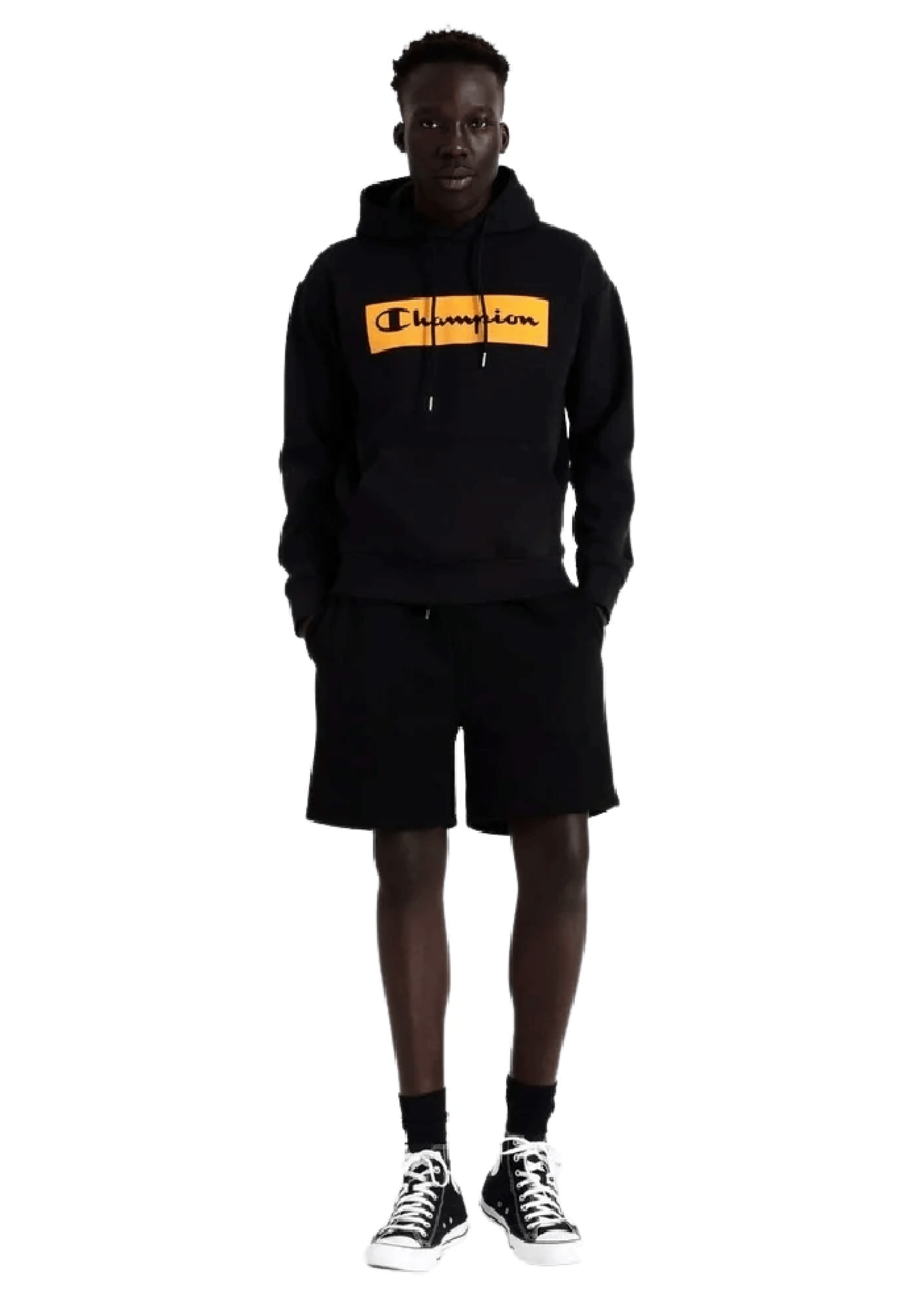 Champion Mens Europe Rochester Flkbox Hoodie <BR> AV39A1 BLK