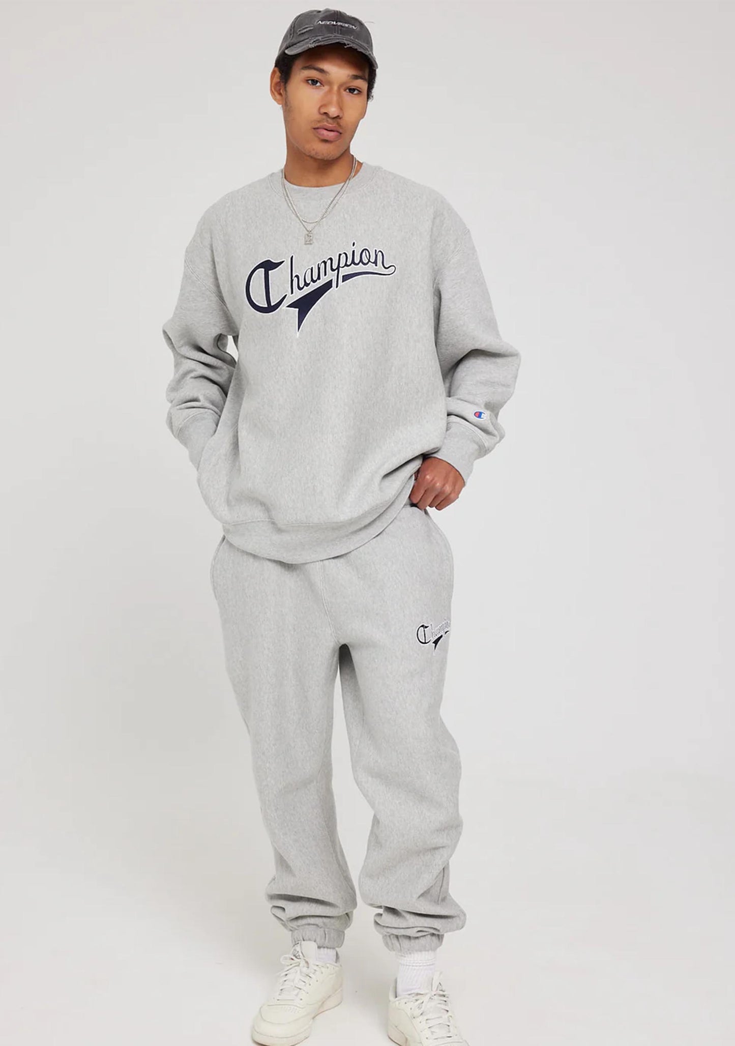 Champion Men's Reverse Weave Cursive Logo Crew