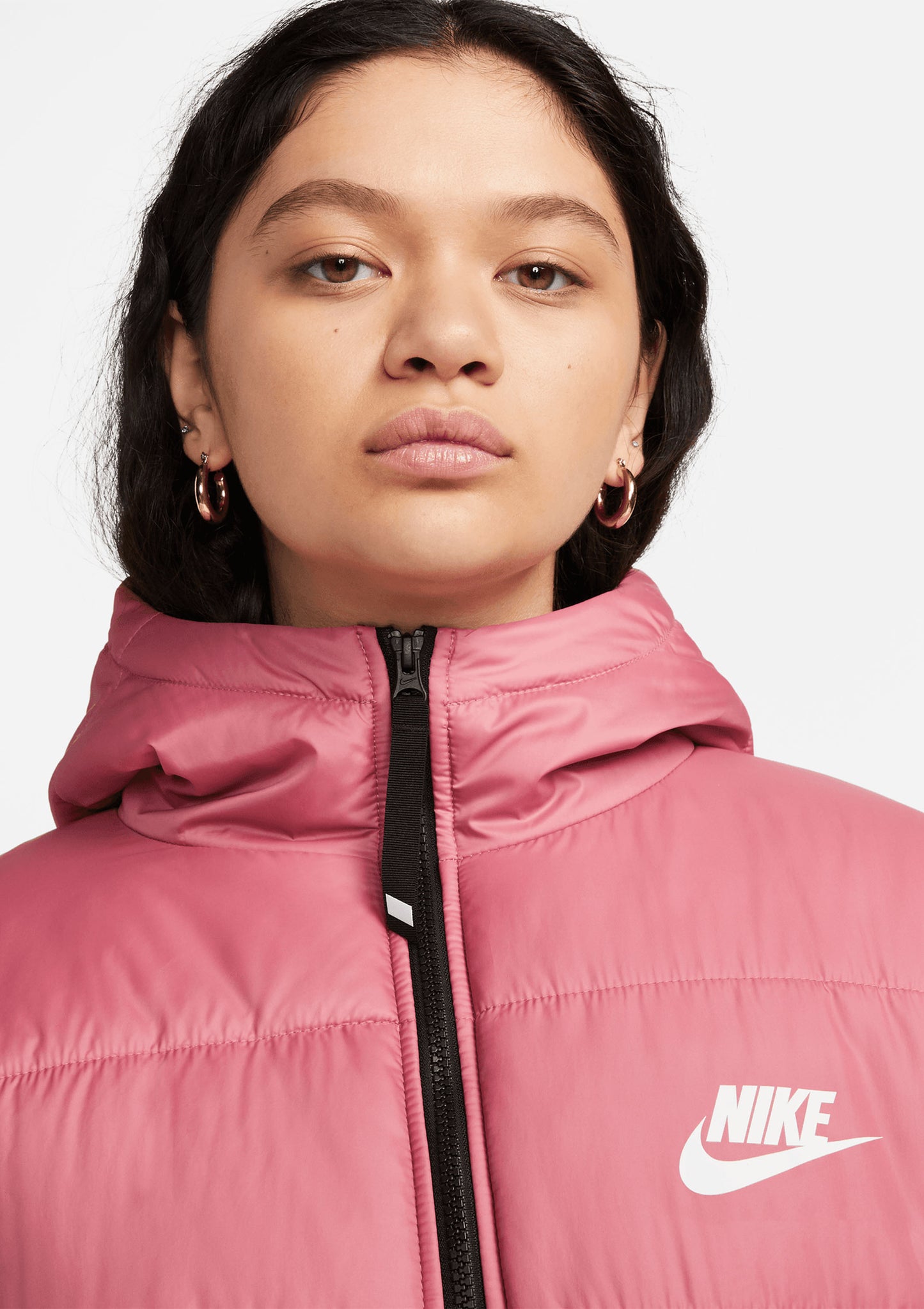 Nike Women's Sportswear Classic Hooded Puffer Jacket Pink
