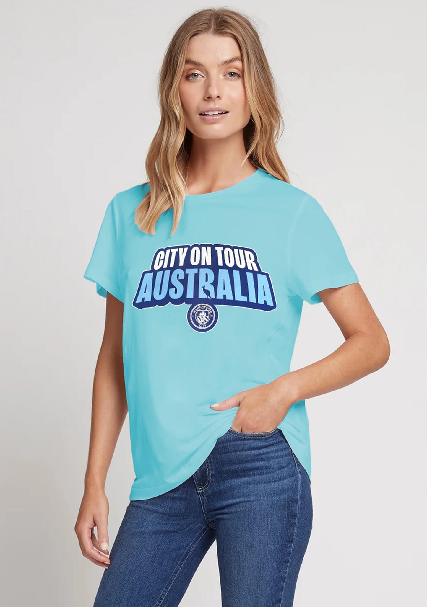 Manchester City Ladies T-Shirt with FREE Manchester City Scarf <br> MCIT038AA