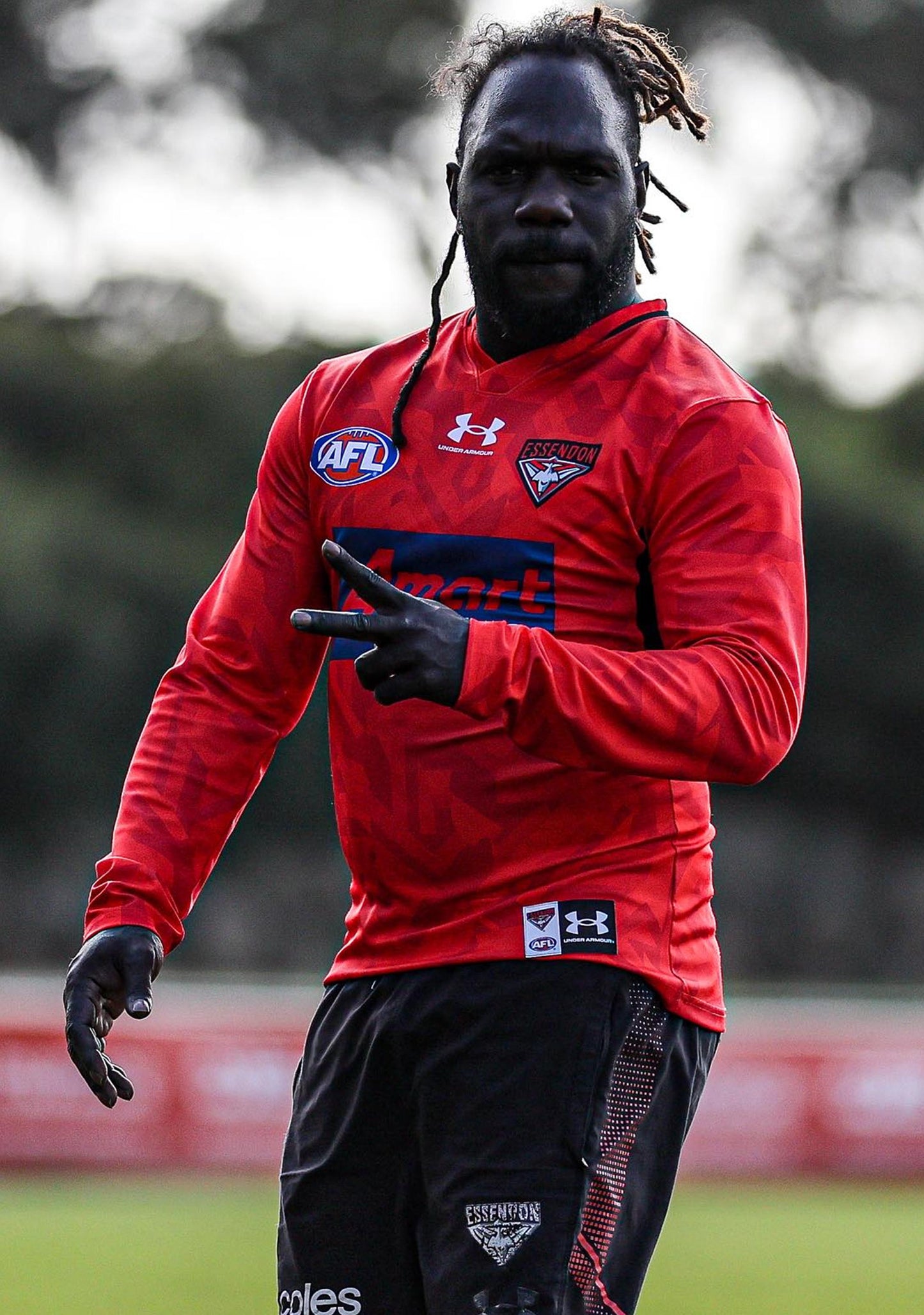 Under Armour Mens Essendon Long Sleeve Guernsey