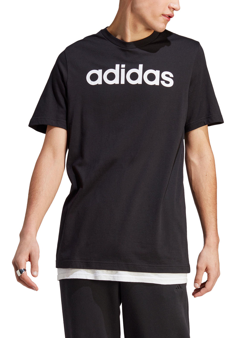 Adidas Mens Essentials Single Jersey Linear Embroidered Logo Tee <br> IC9274