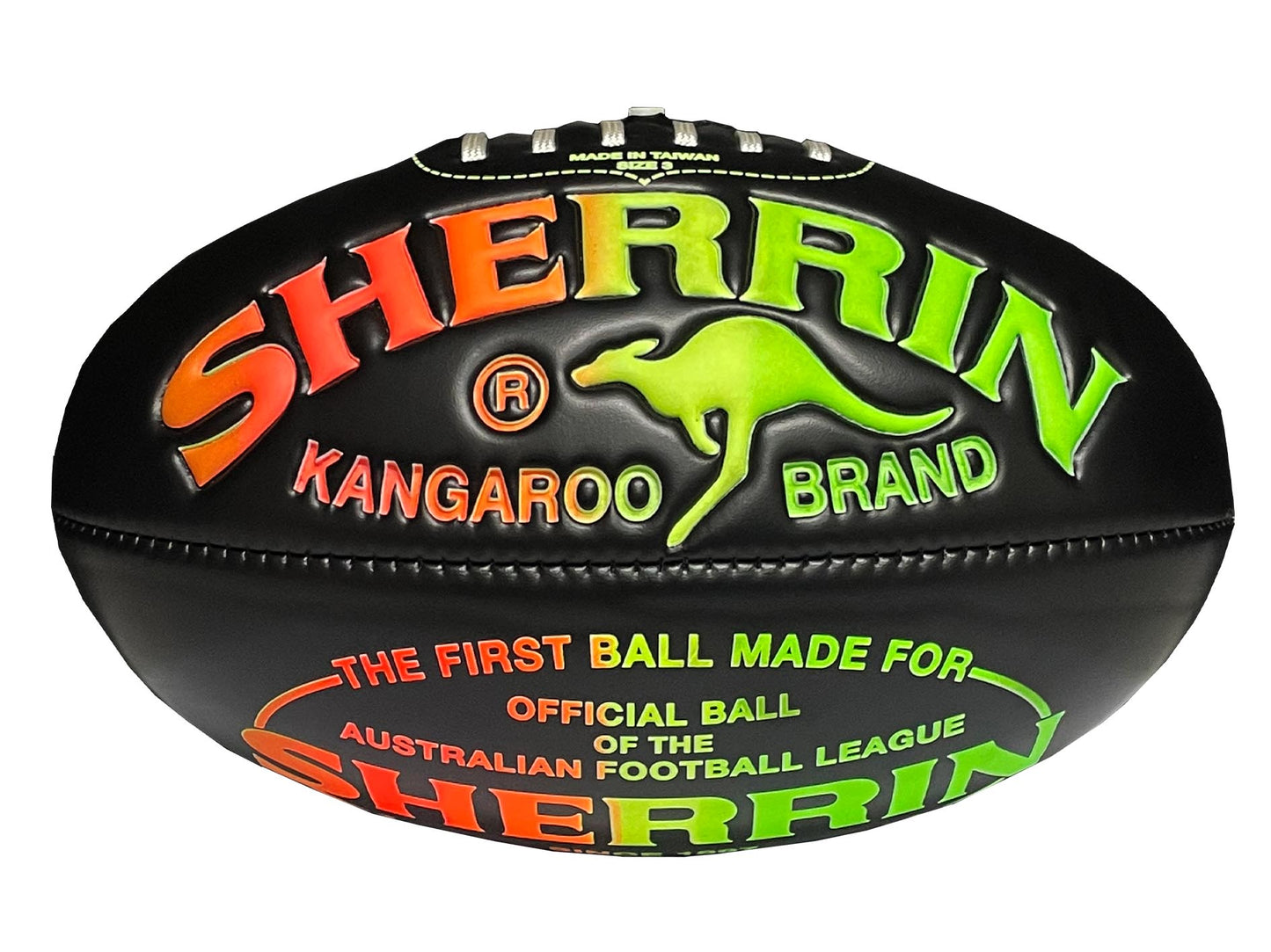 Sherrin Super Touch Fluro Football Size 3 <br> 4291/BLK/OYG