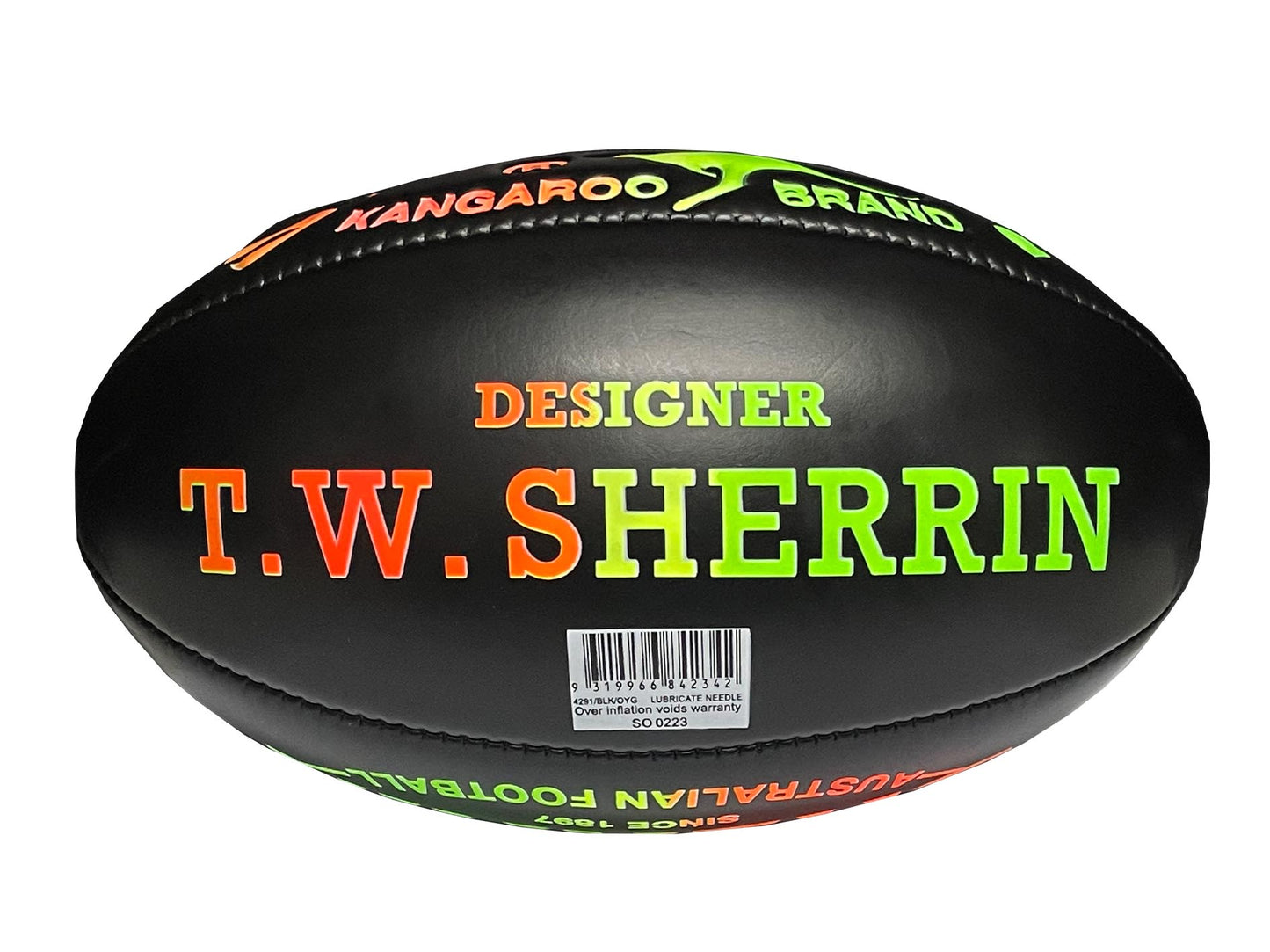 Sherrin Super Touch Fluro Football Size 3 <br> 4291/BLK/OYG