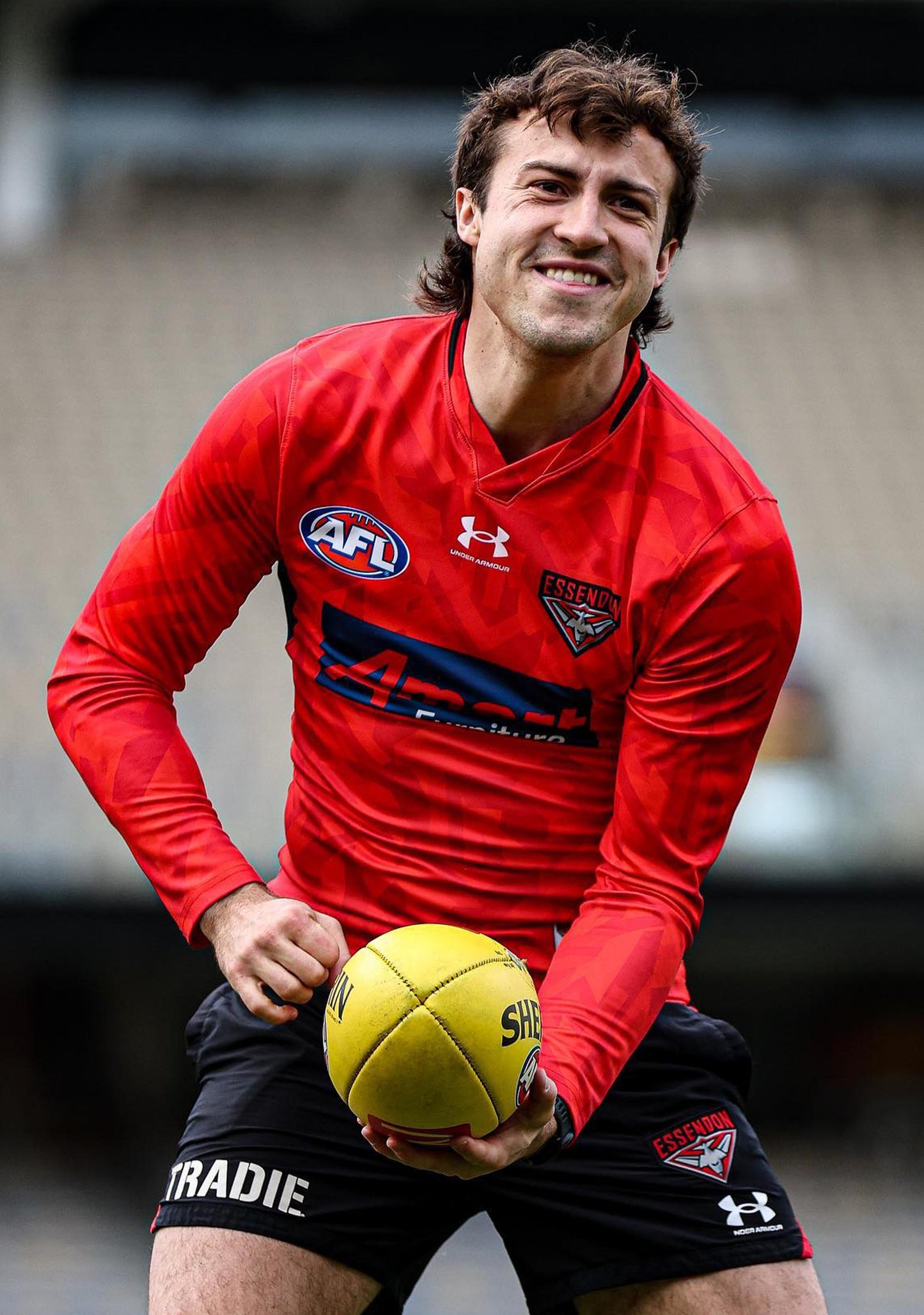 Under Armour Mens Essendon Long Sleeve Guernsey