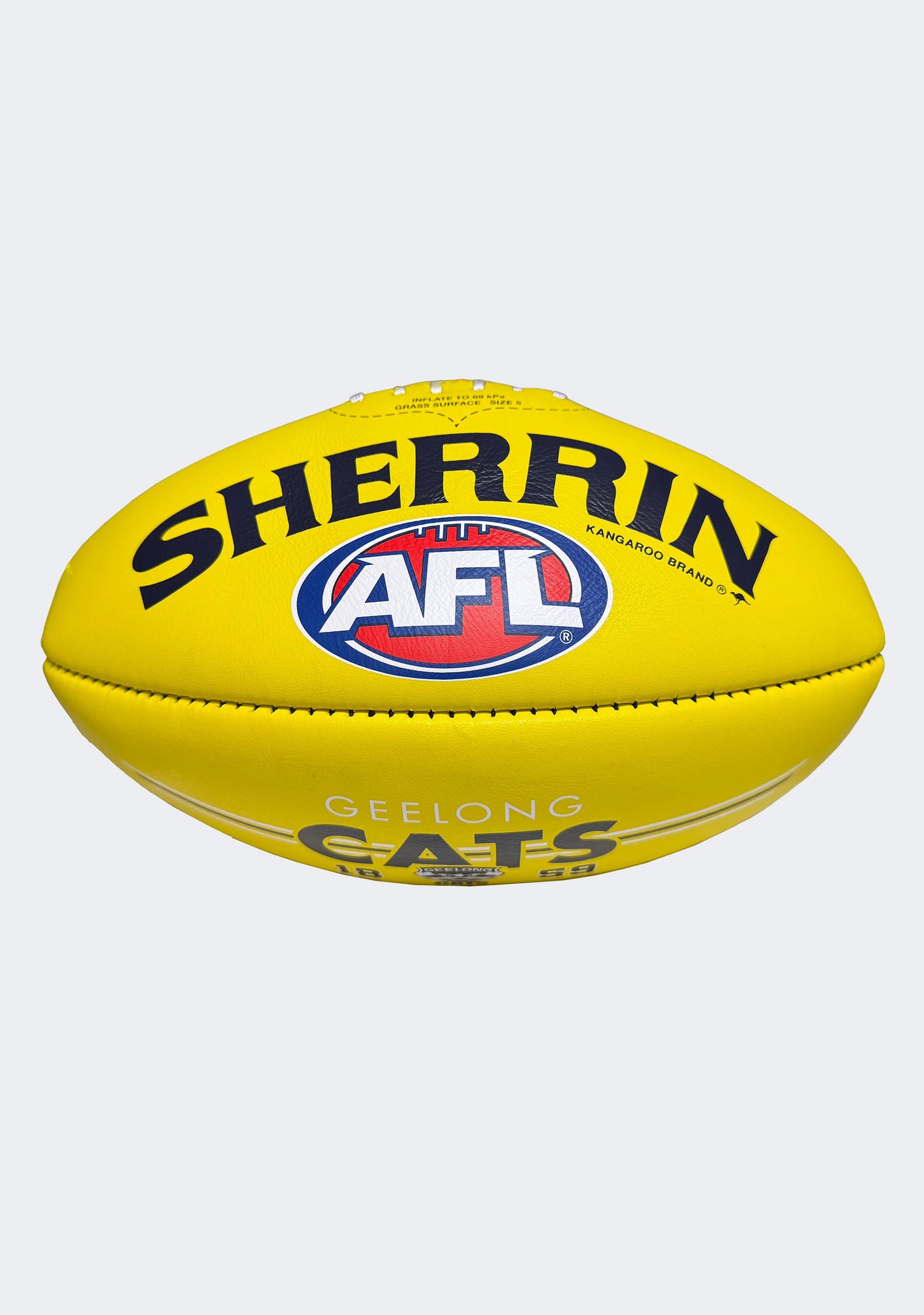 Sherrin AFL Geelong Cats Team Yellow Leather Football