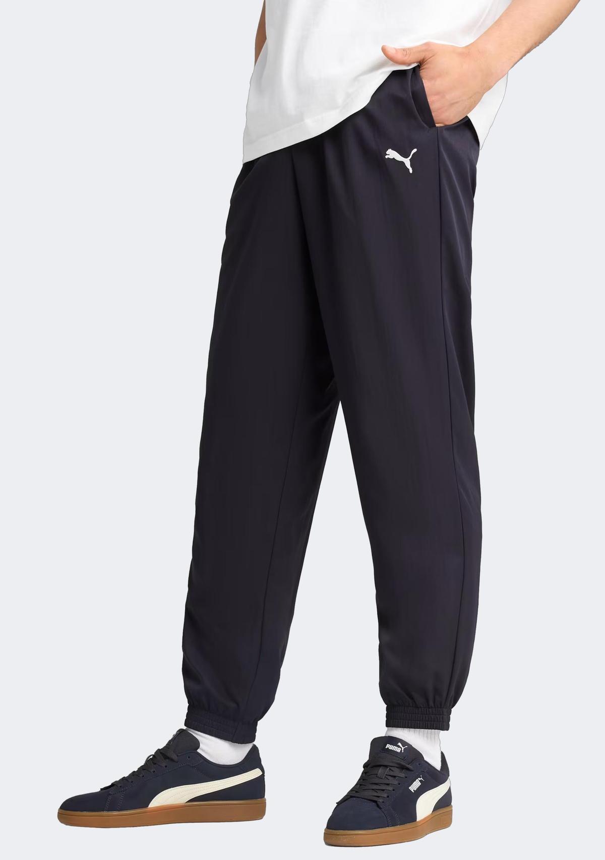 Puma Men's Essentials Woven Pants Closed Hem Navy
