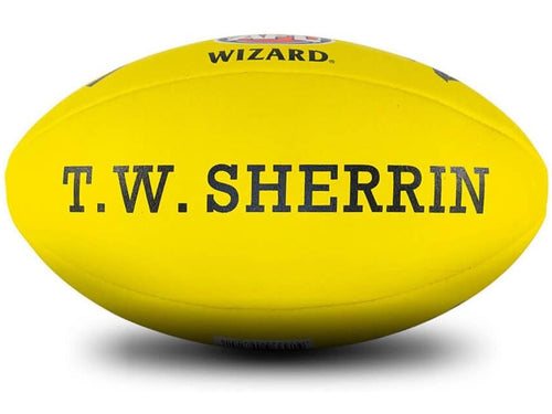 Sherrin Wizard Leather Football <br> YELLOW
