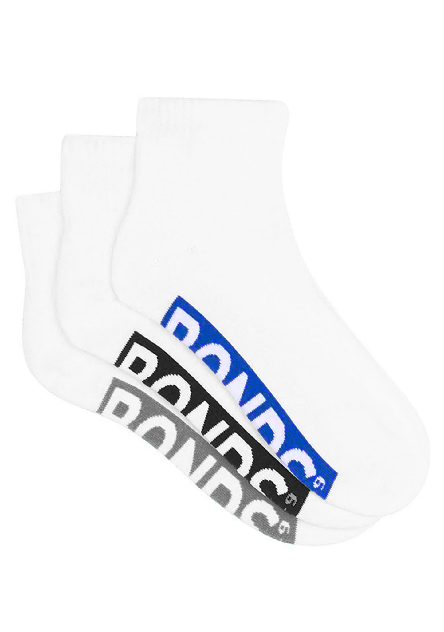 Bonds Men’s Cushioned 1/4 Crew Socks 3 Pack White