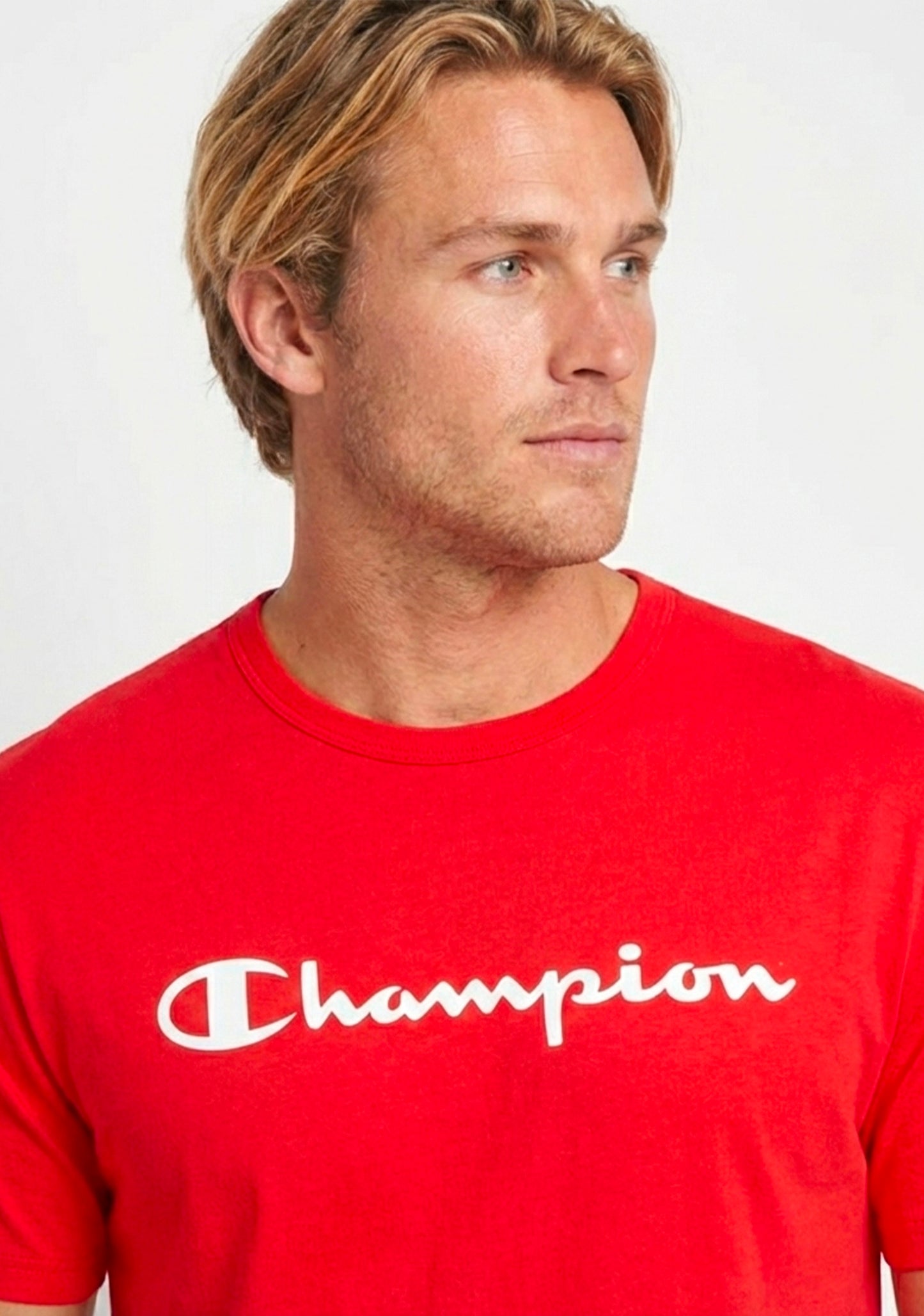 Champion Men's Script Logo Short Sleeve Tee Red
