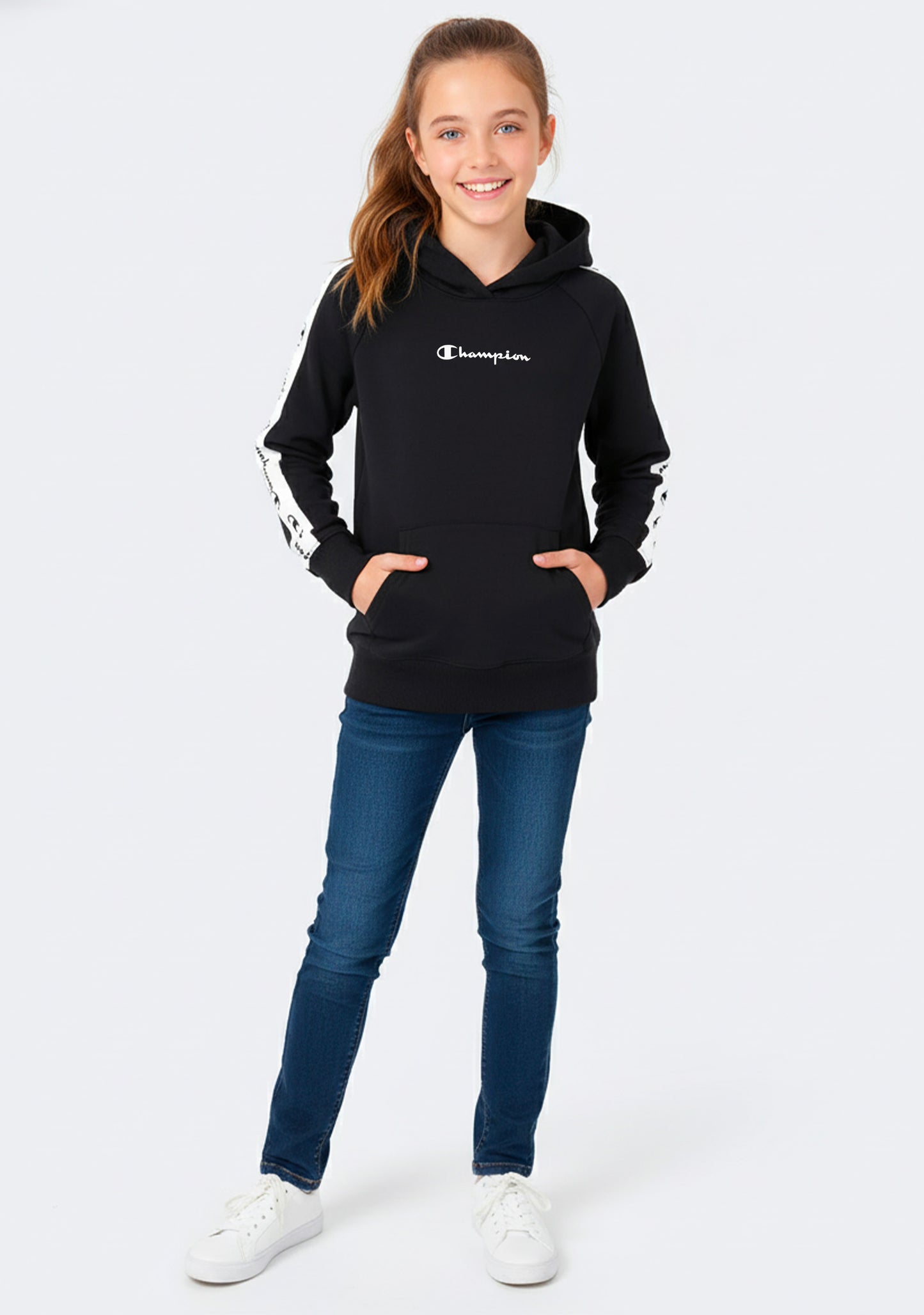 Champion Girls' EU Sport Tape Hoodie