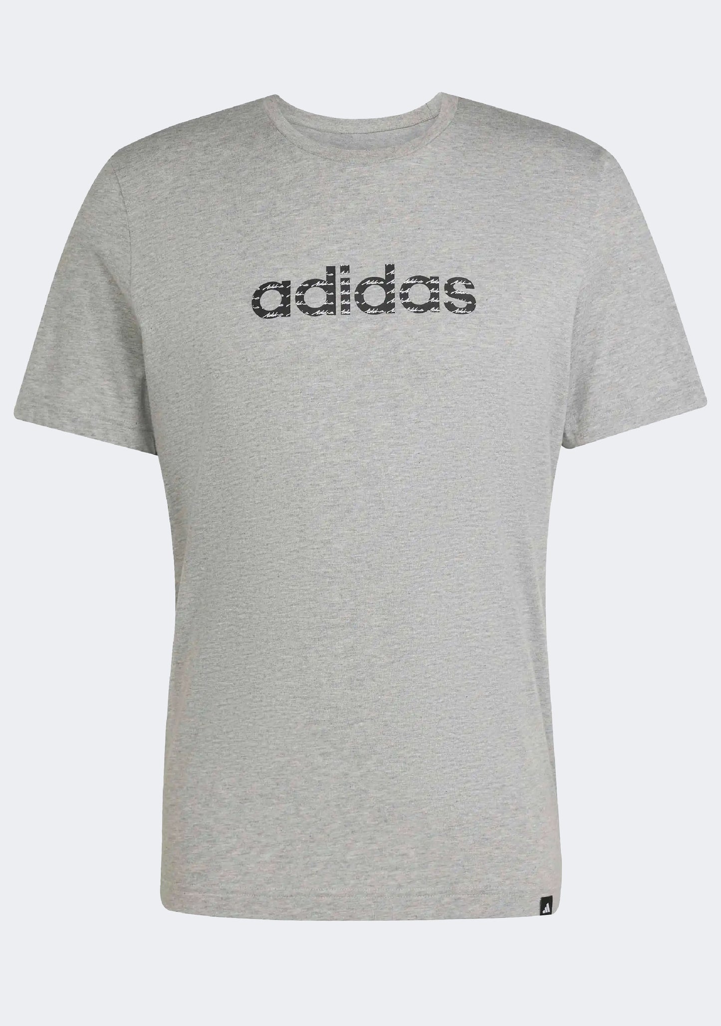 Adidas Men's Essentials Big Linear Jersey Knit T-Shirt Grey