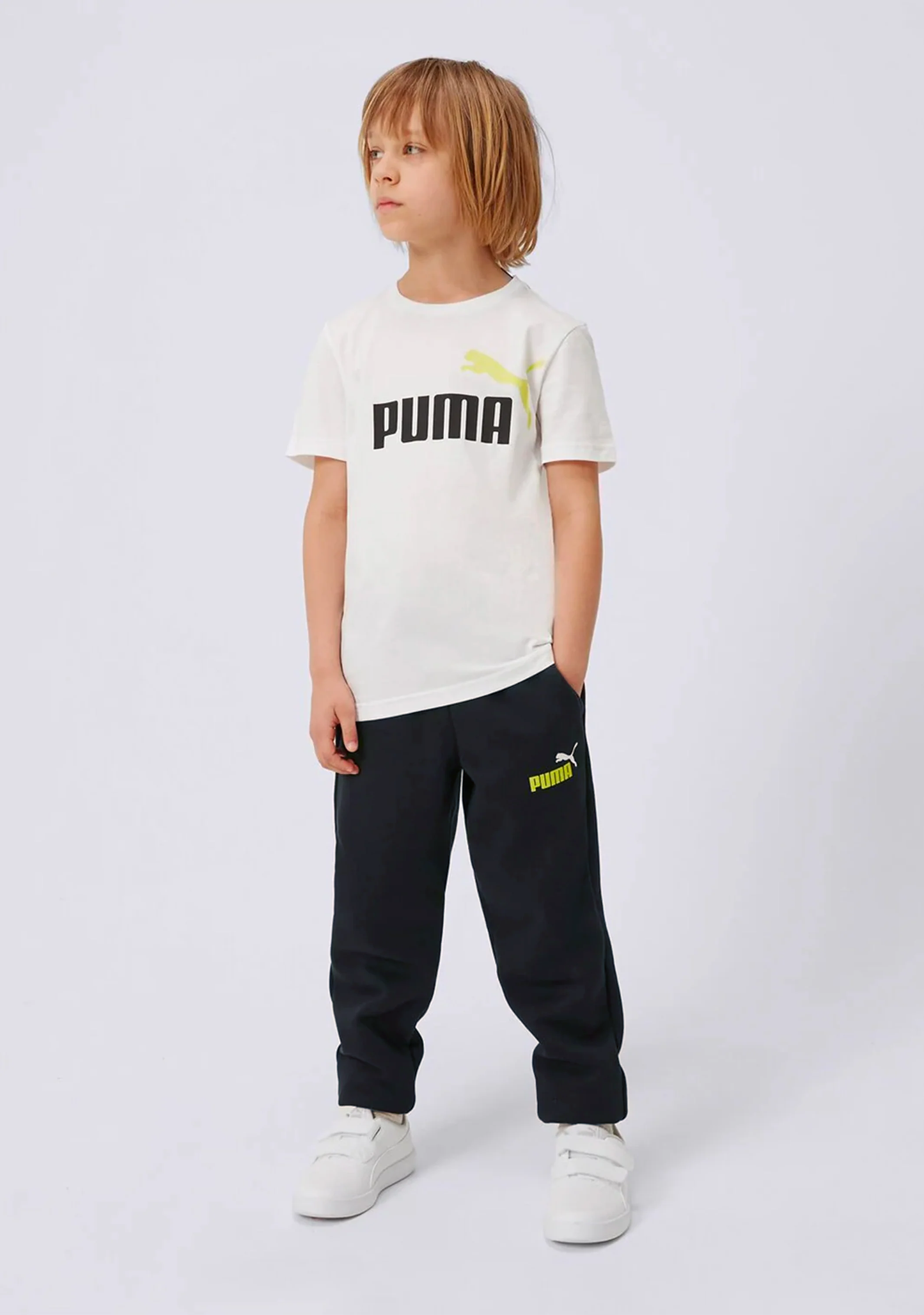 Puma Youth Essentials+ Two-Tone Logo Pants