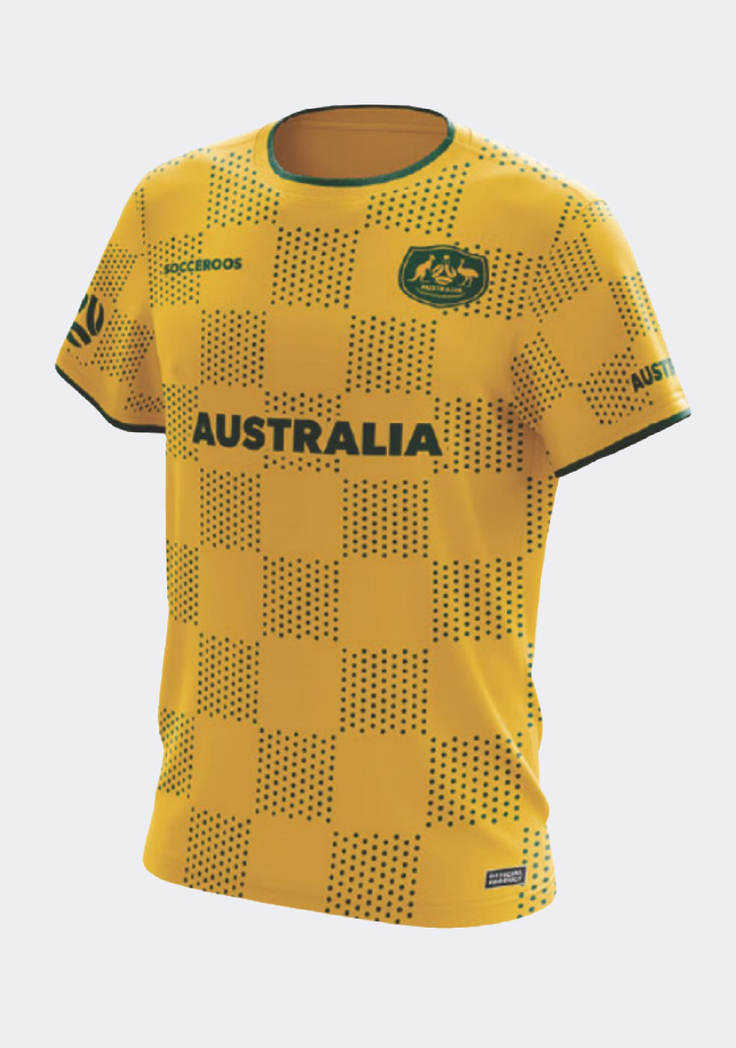 Football Australia Tidwell Socceroos Gold Grid Supporter Tee
