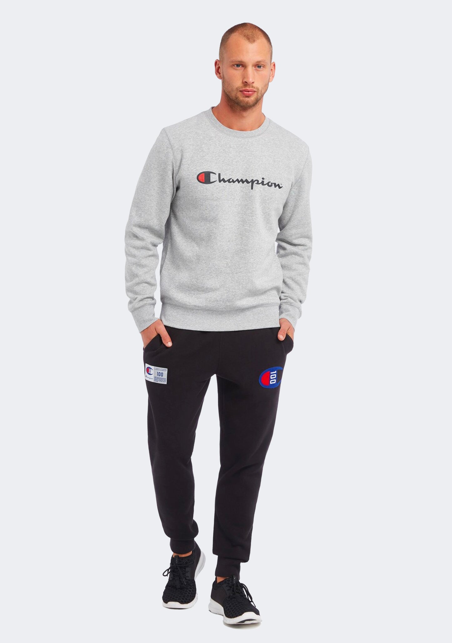 Champion Men’s Script Crew Oxford Heather