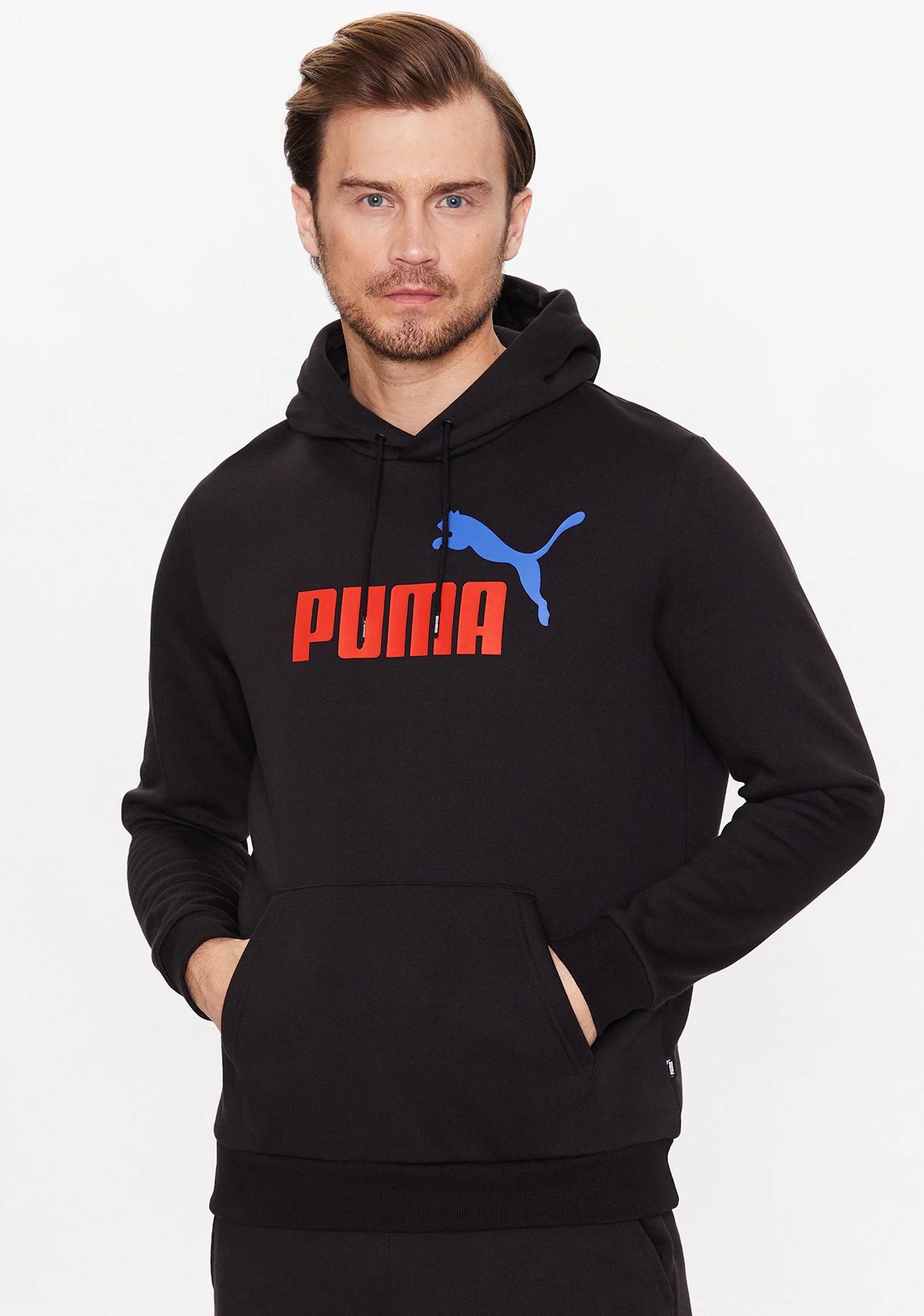 Puma Mens Essentials+ 2-Tone Big Logo Hoodie