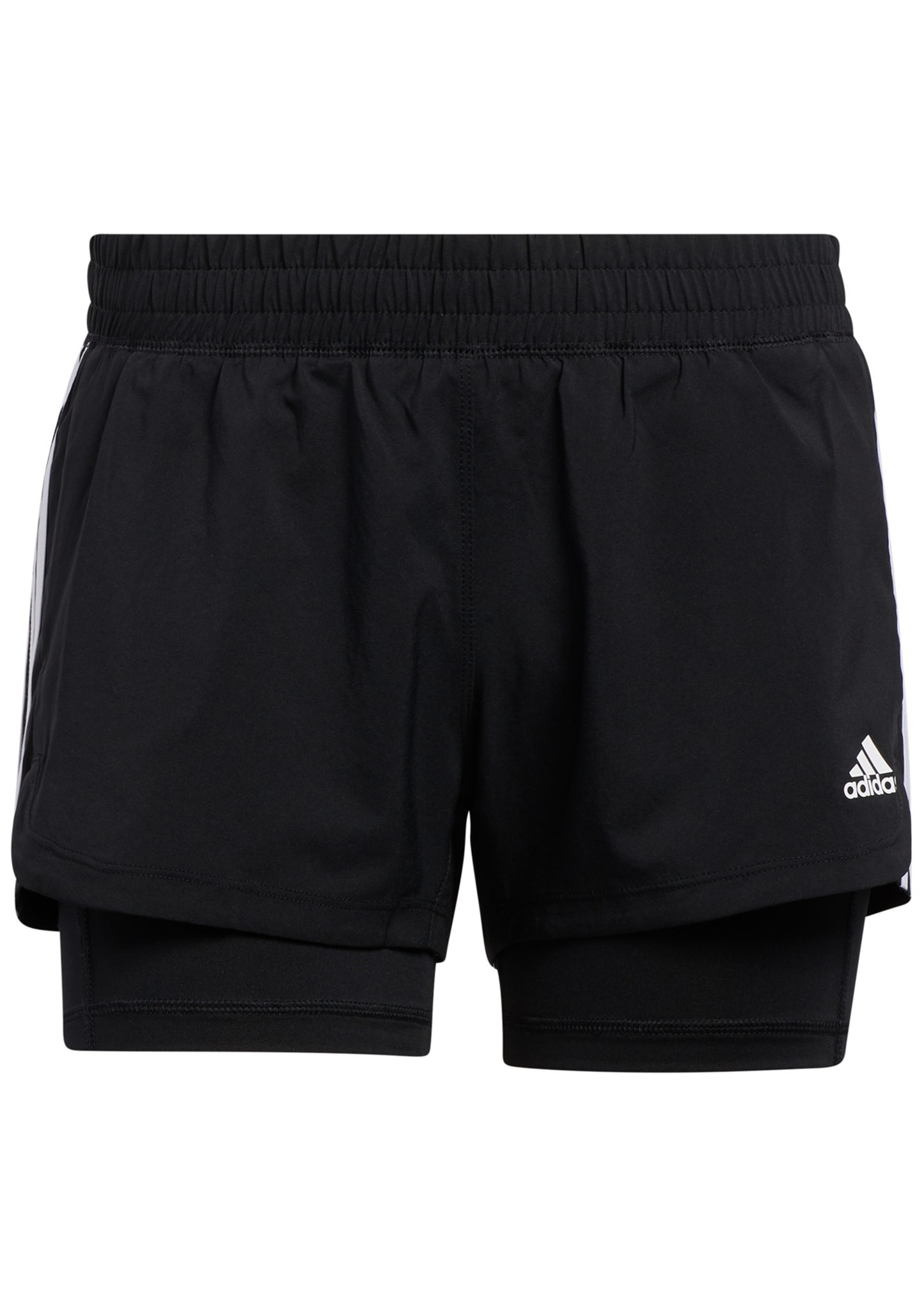 Adidas Womens 3 Stripe Pacer Two-In-One Shorts