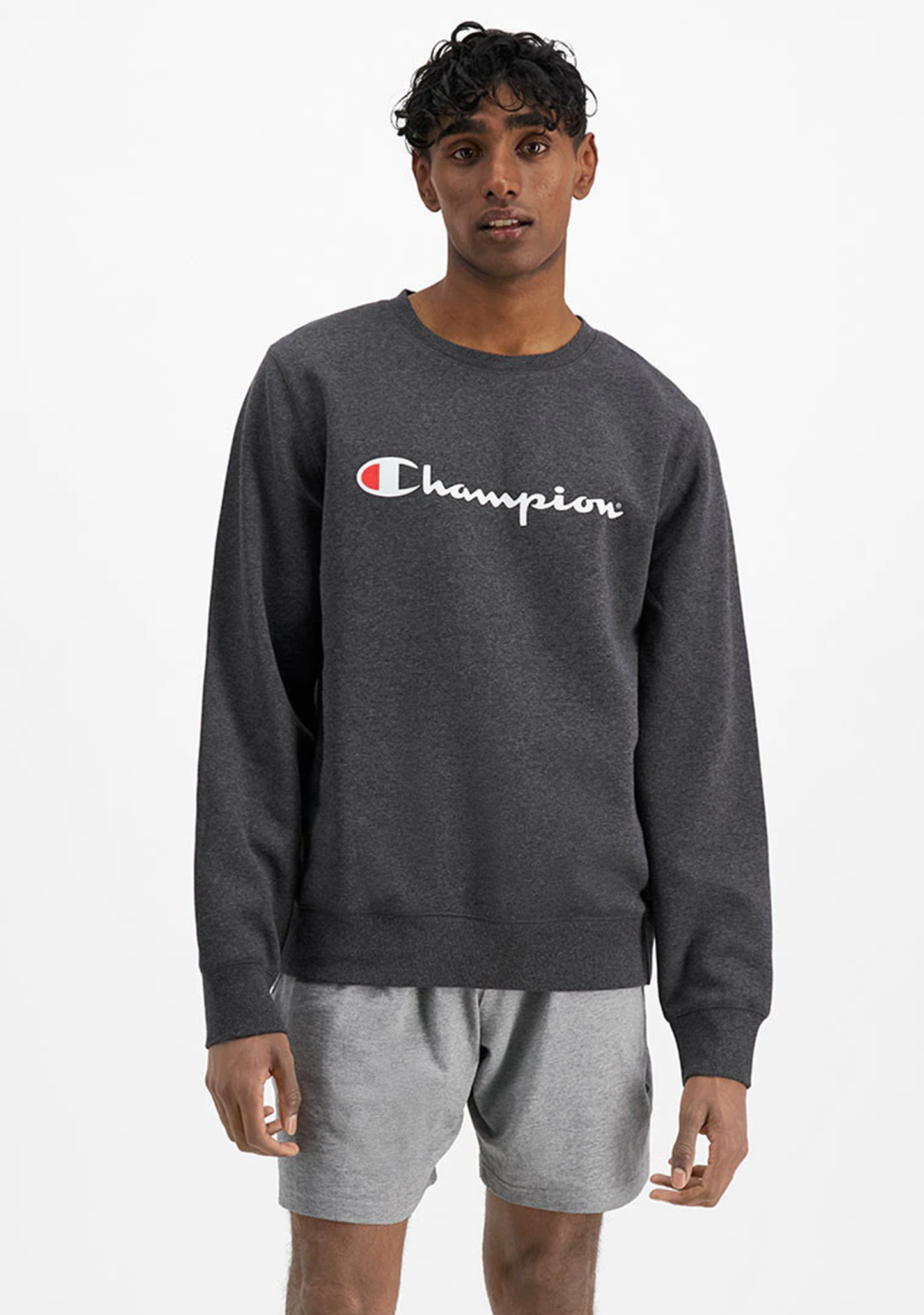 Champion Men’s Script Crew Granite Heather