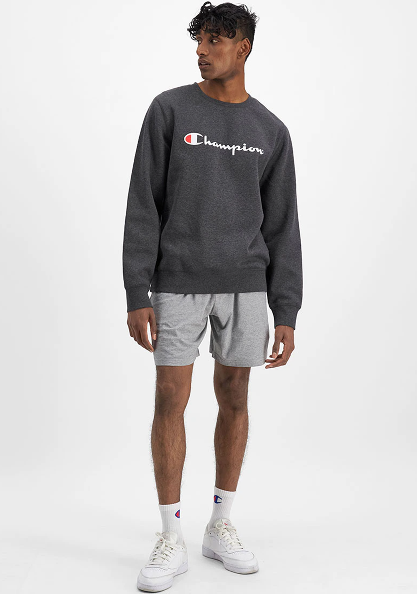 Champion Men’s Script Crew Granite Heather