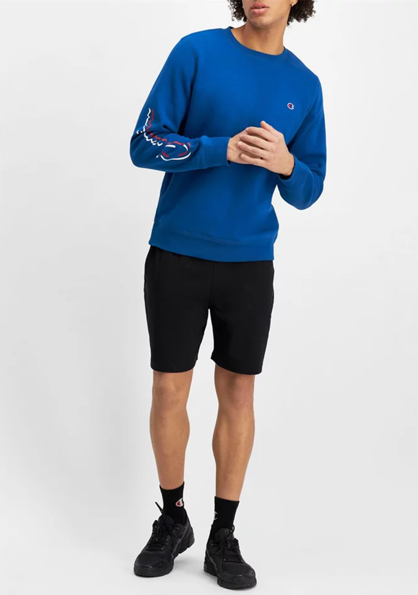 Champion Mens Sporty Graphic Print Crew