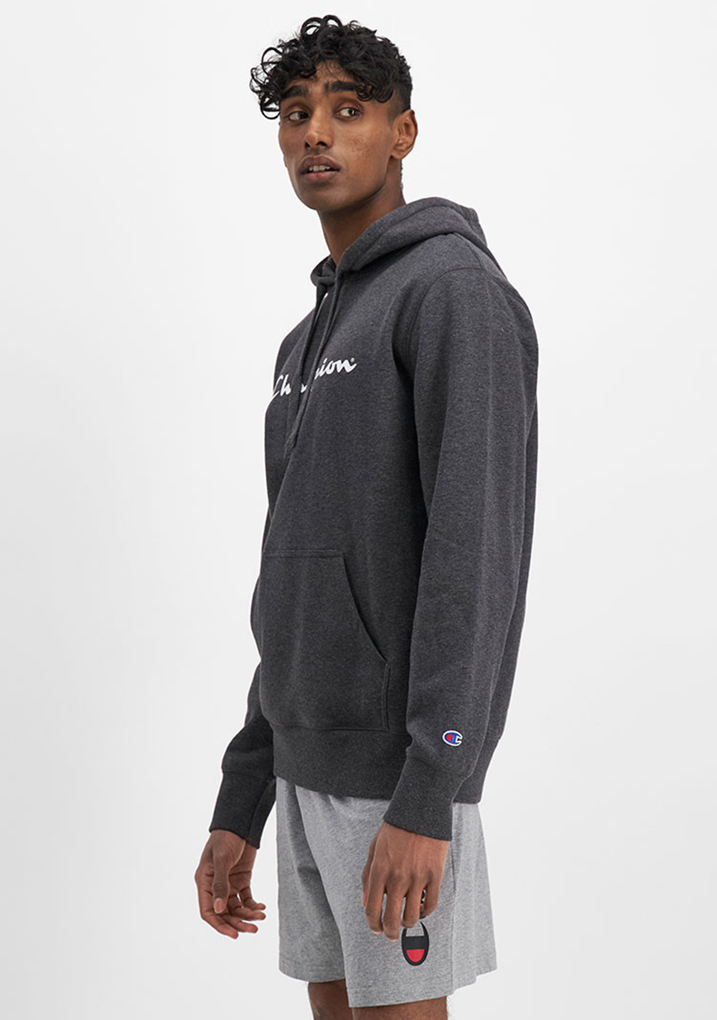 Champion Mens Script Logo Hoodie
