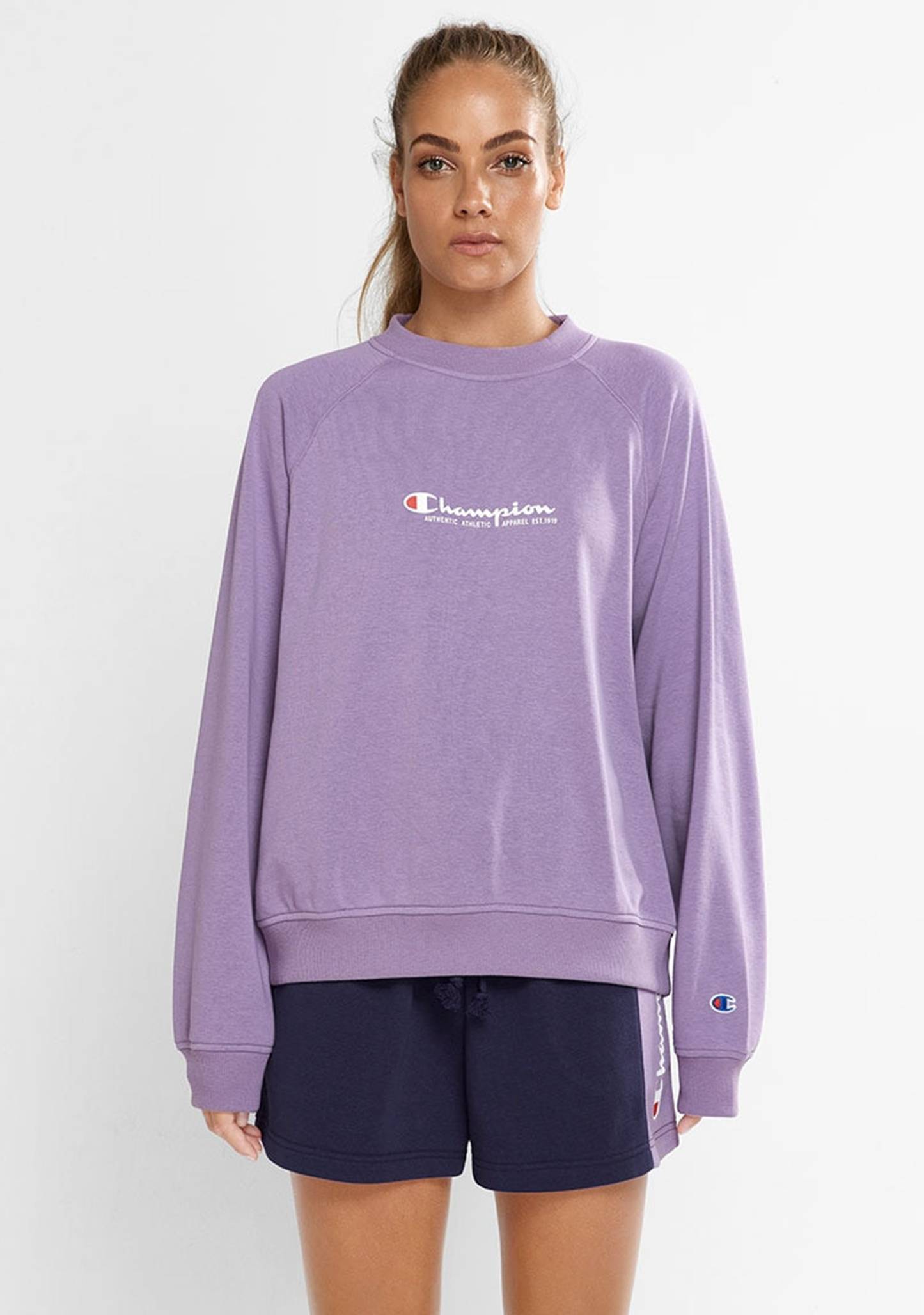 Champion Womens French Terry Script Crew