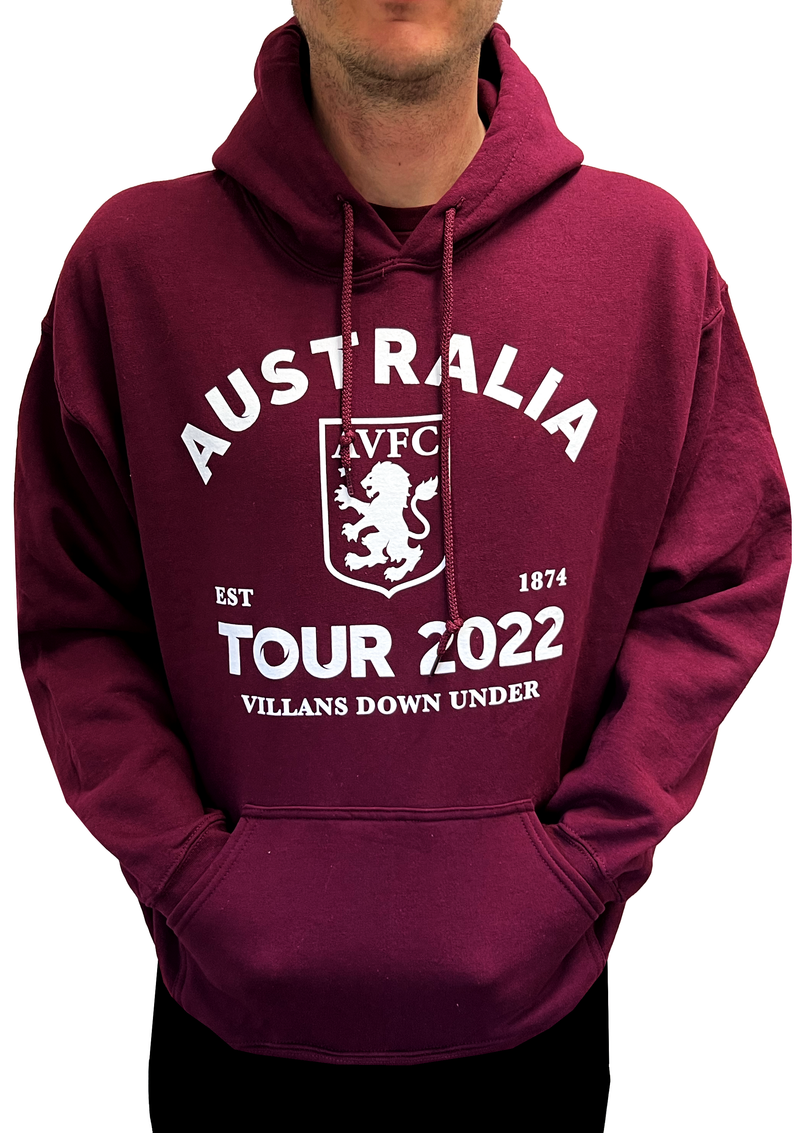 Gildan Adult Aston Villa Australia Tour 2022 Maroon Hoodie <br> AST124AA
