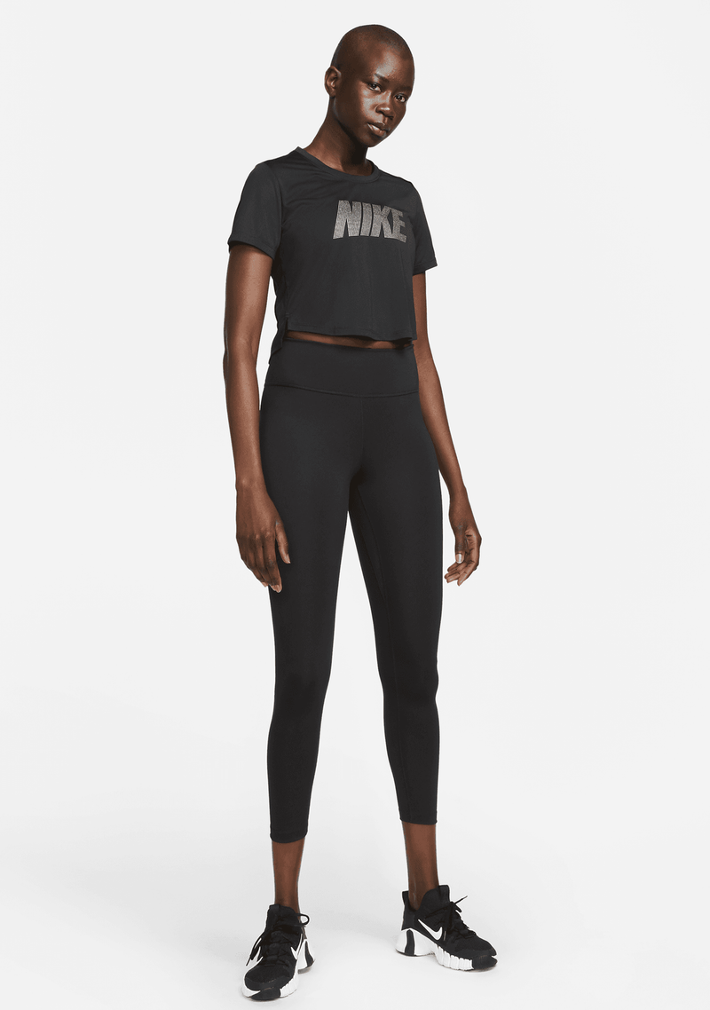 Nike Womens Dri-Fit One Mid-Rise 7/8 Graphic Tight <BR> DD5407 010
