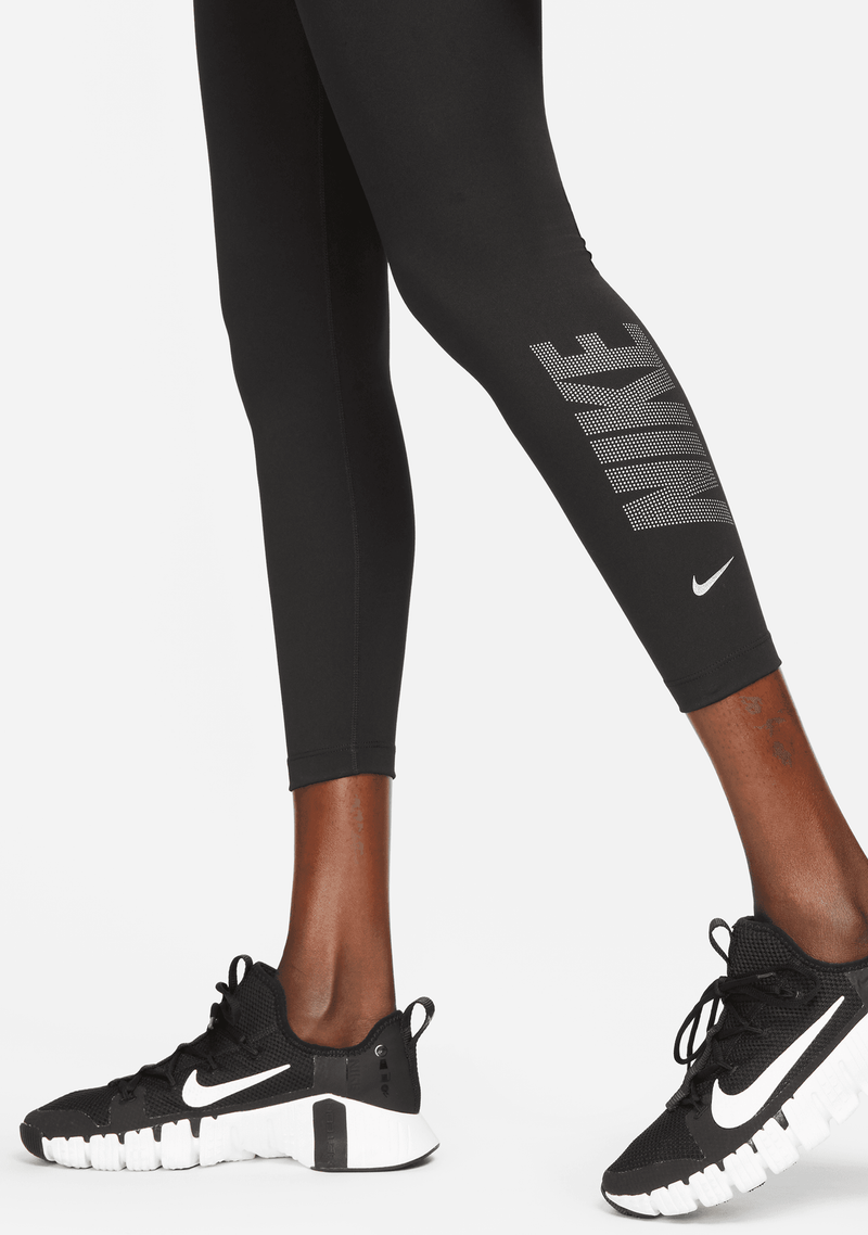 Nike Womens Dri-Fit One Mid-Rise 7/8 Graphic Tight <BR> DD5407 010