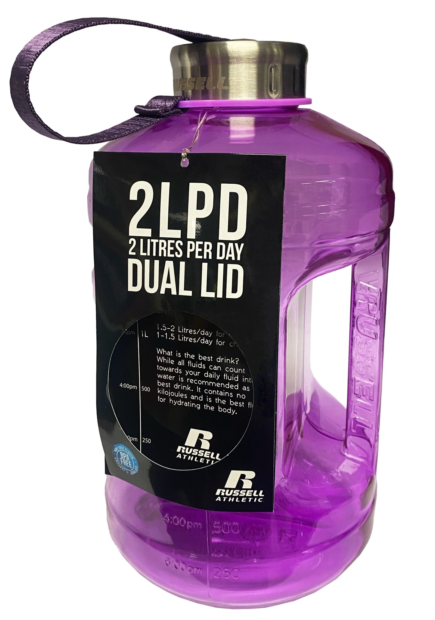 Russel Athletic 2LPD Dual Cap Water Bottle <BR> AD010 BRT GRP