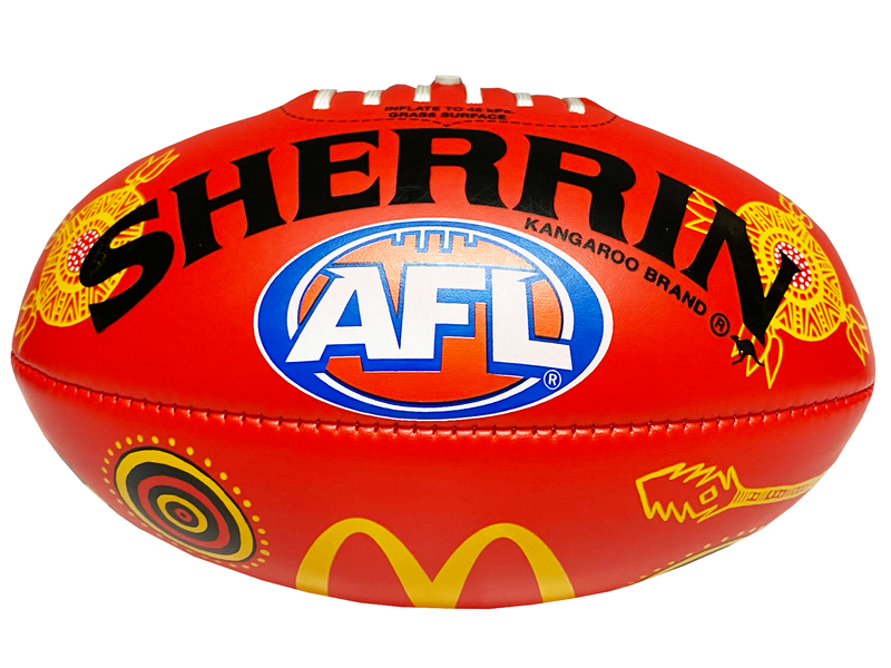 Sherrin Indigenous Round Football Size 3 Red <br> 4291/SDNR/22