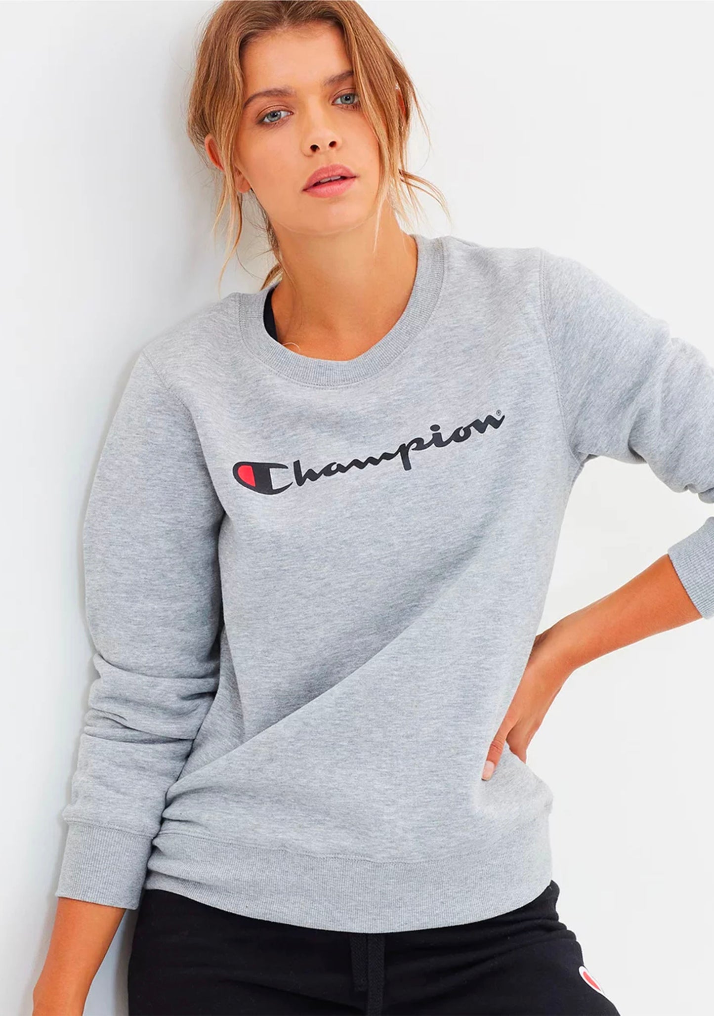 Champion Women’s Script Crew Oxford Heather