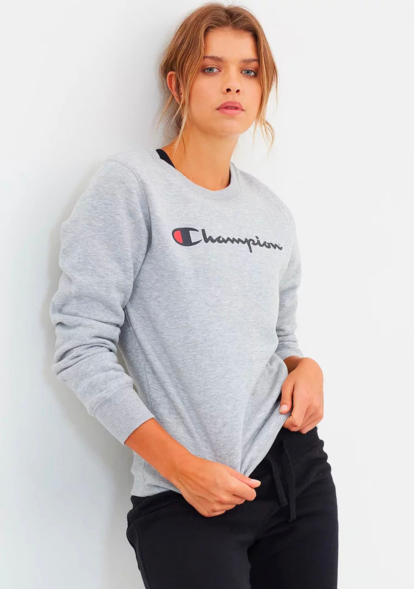 Champion Women’s Script Crew Oxford Heather